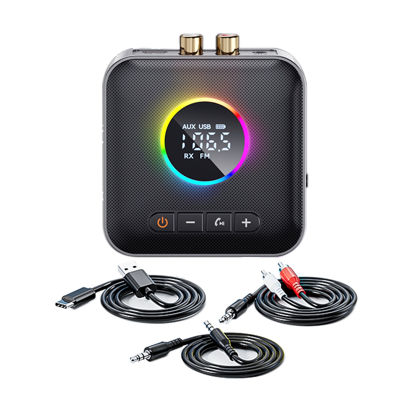 Adaptateur Audio récepteur Bluetooth 5.4, transmetteur FM, disque U sans perte, un à deux