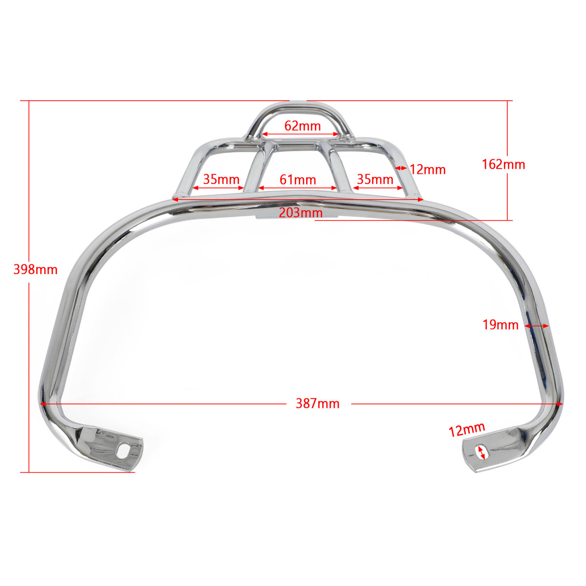 2012 Piaggio Vespa GTS 125ie Super ( , ZAPM 45300) Sloped Rear Rack Carrier Pannier Chrome Generic