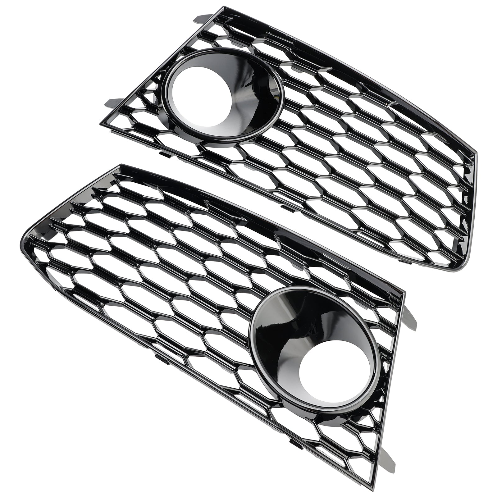 Pair Front Bumper Fog Light Lamp Frame Grille Covers Fit Audi RS7 2014-2018