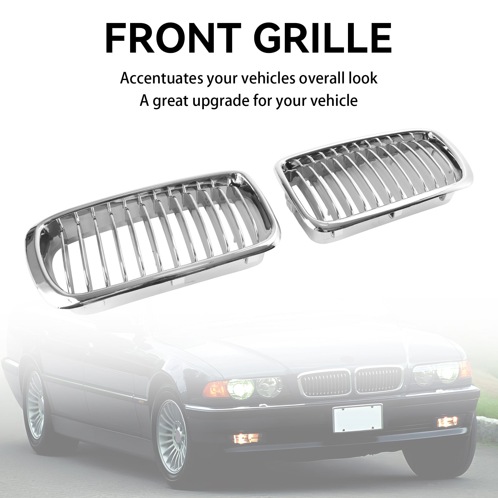 1994-2001 BMW Série 7 E38 Grille de calandre avant chromée 2 pièces