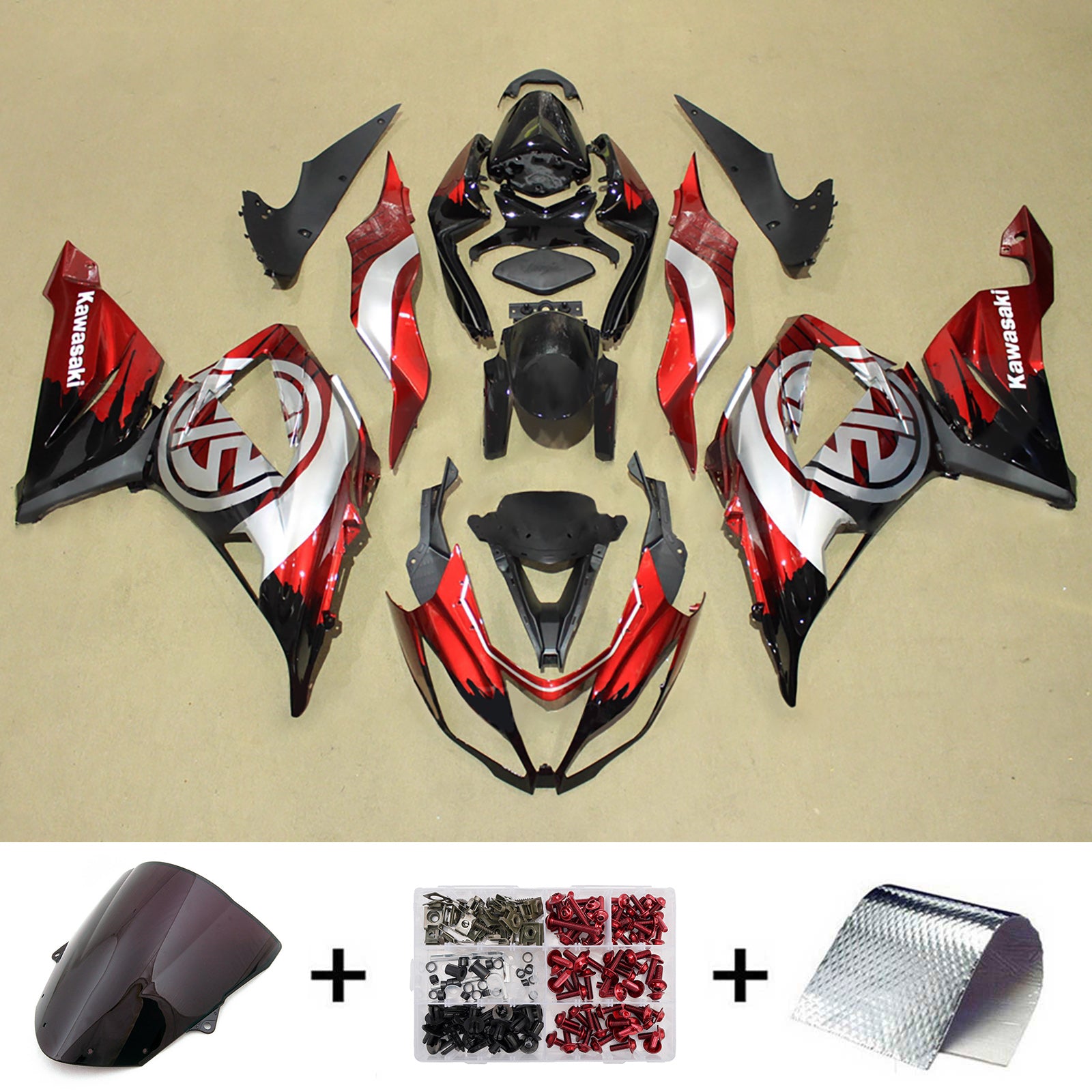 Kit carena iniezione carrozzeria in plastica ABS adatta per Kawasaki ZX6R 636 2013-2018