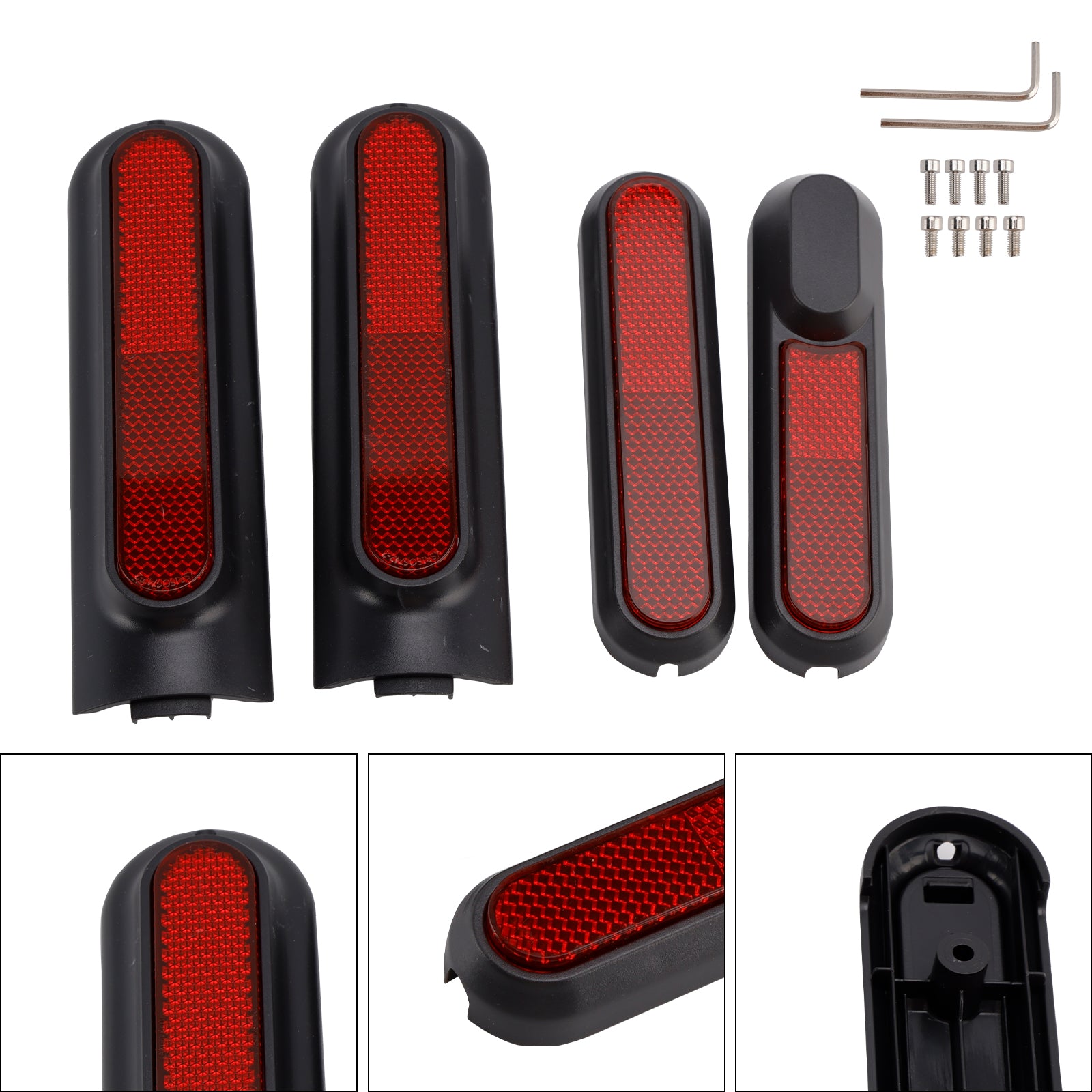 Conjunto de 4 tampas laterais de scooter com refletor traseiro para Xiaomi 4 Pro (1ª geração)