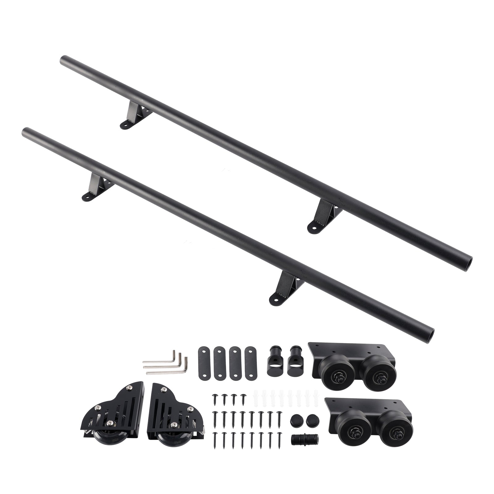 6.6FT ronde buis rollende bibliotheek schuifladder hardwareset met rem