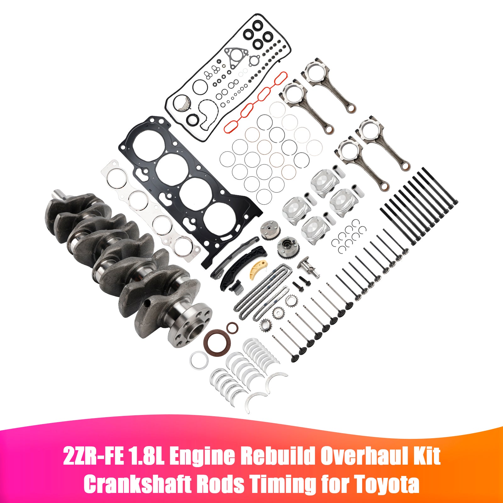 2ZR-FE 1.8L Engine Rebuild Overhaul Kit Crankshaft Rods Timing for Toyota