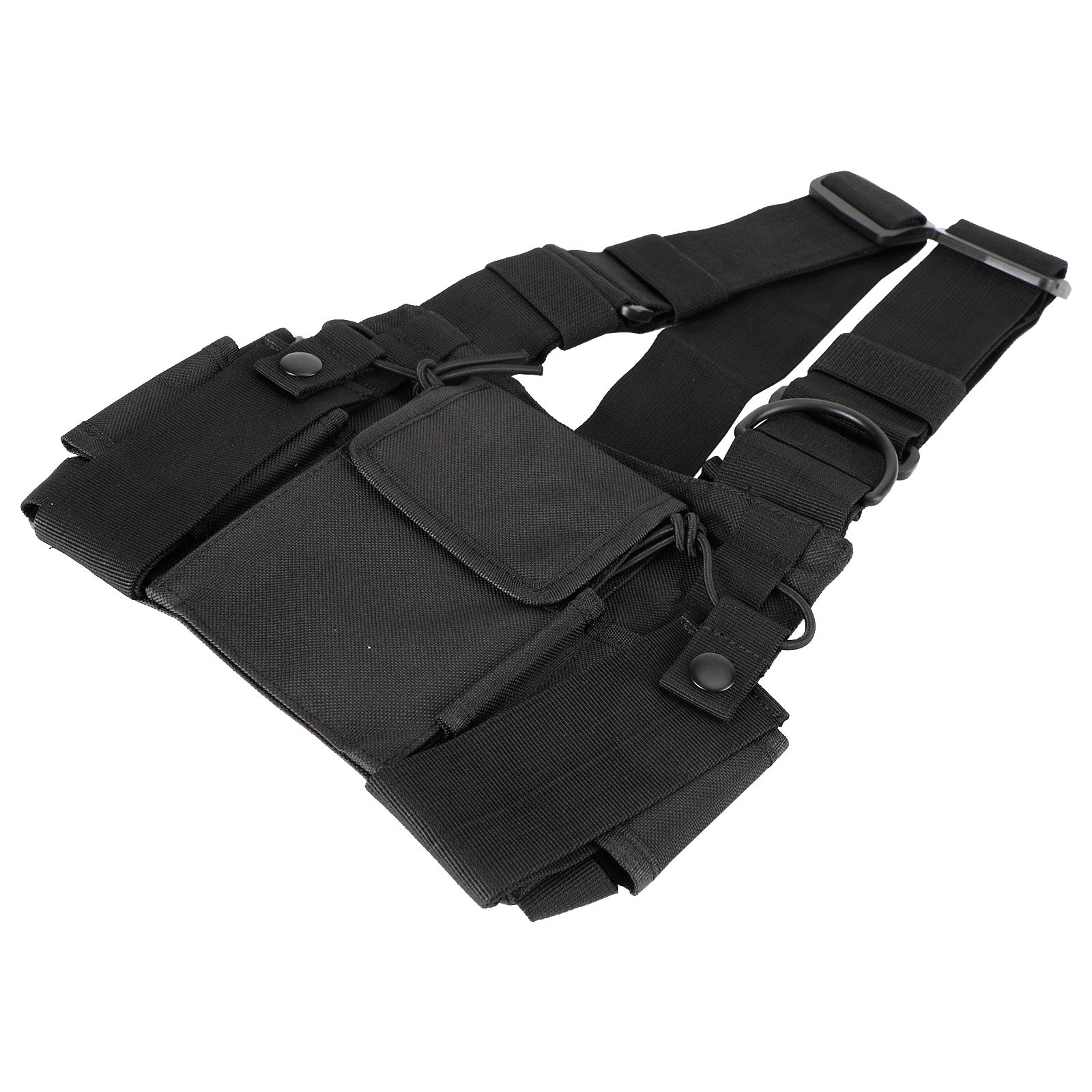 New Tactical Black Multifunctional Chest Harness Bag for Field Operations Radio