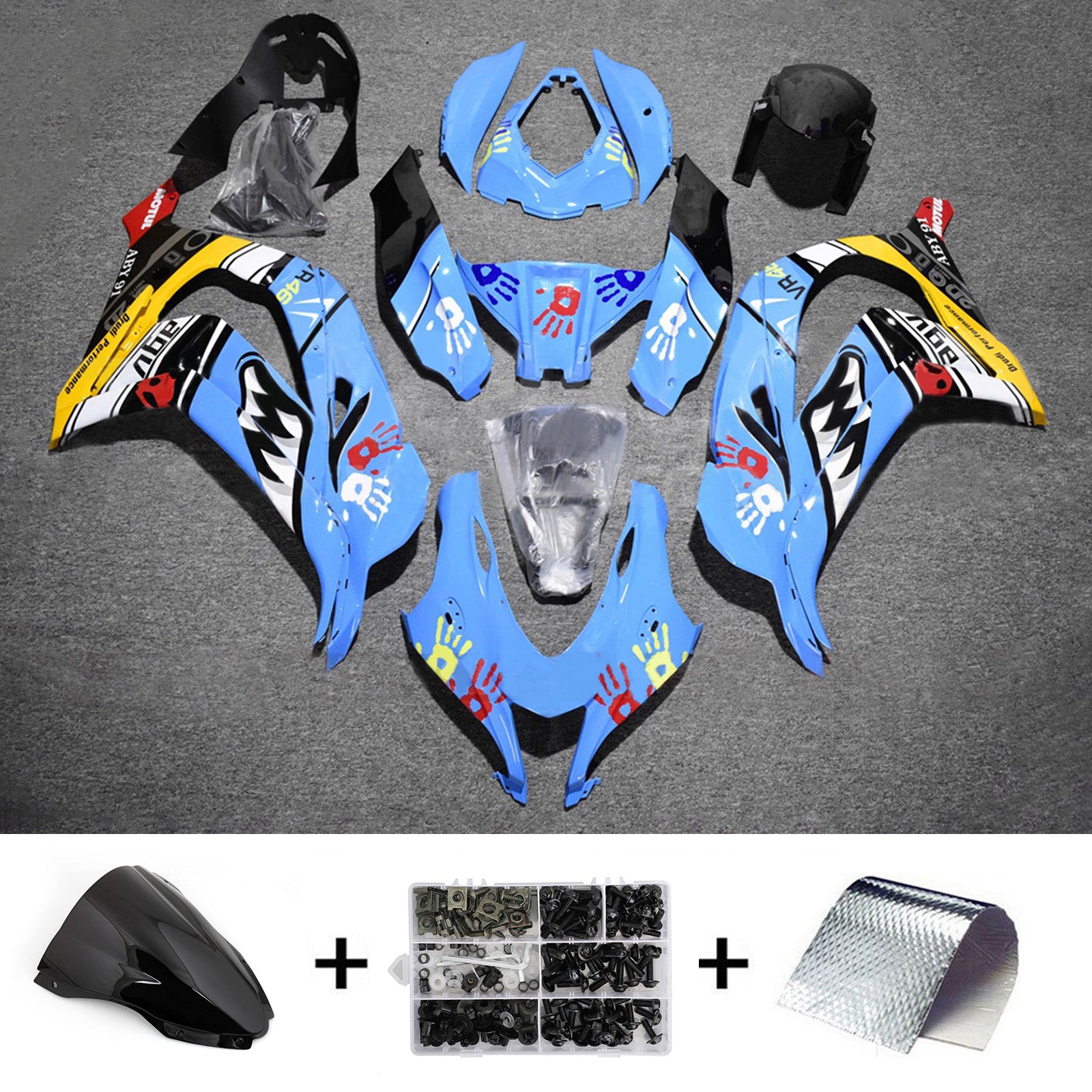 Injection Fairing Kit Bodywork Plastic ABS fit For Kawasaki ZX10R 2016-2020