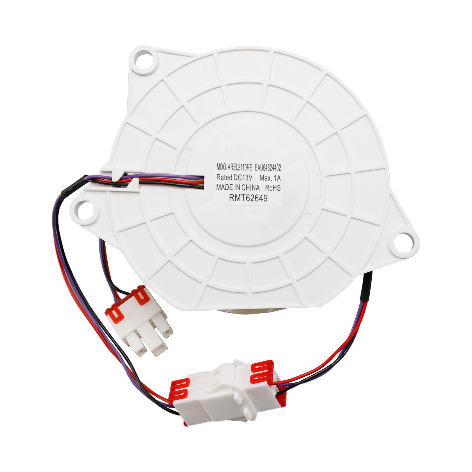 EAU64824402 Ventilatormotor met snap-toevoer voor LG koelkast verdamper-vriezer