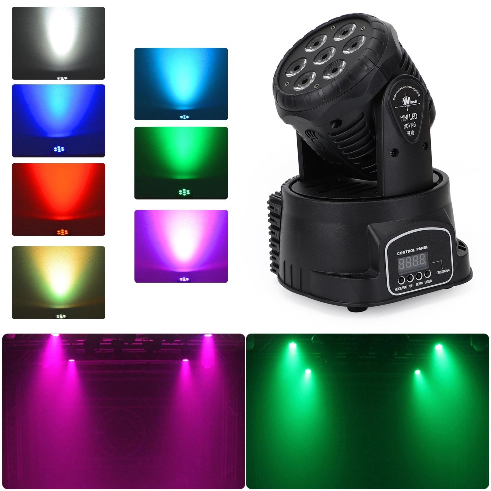 7 x10W Moving Head Scenljus 70W 7 LED RGBW DMX DJ Disco Scenfestbelysning
