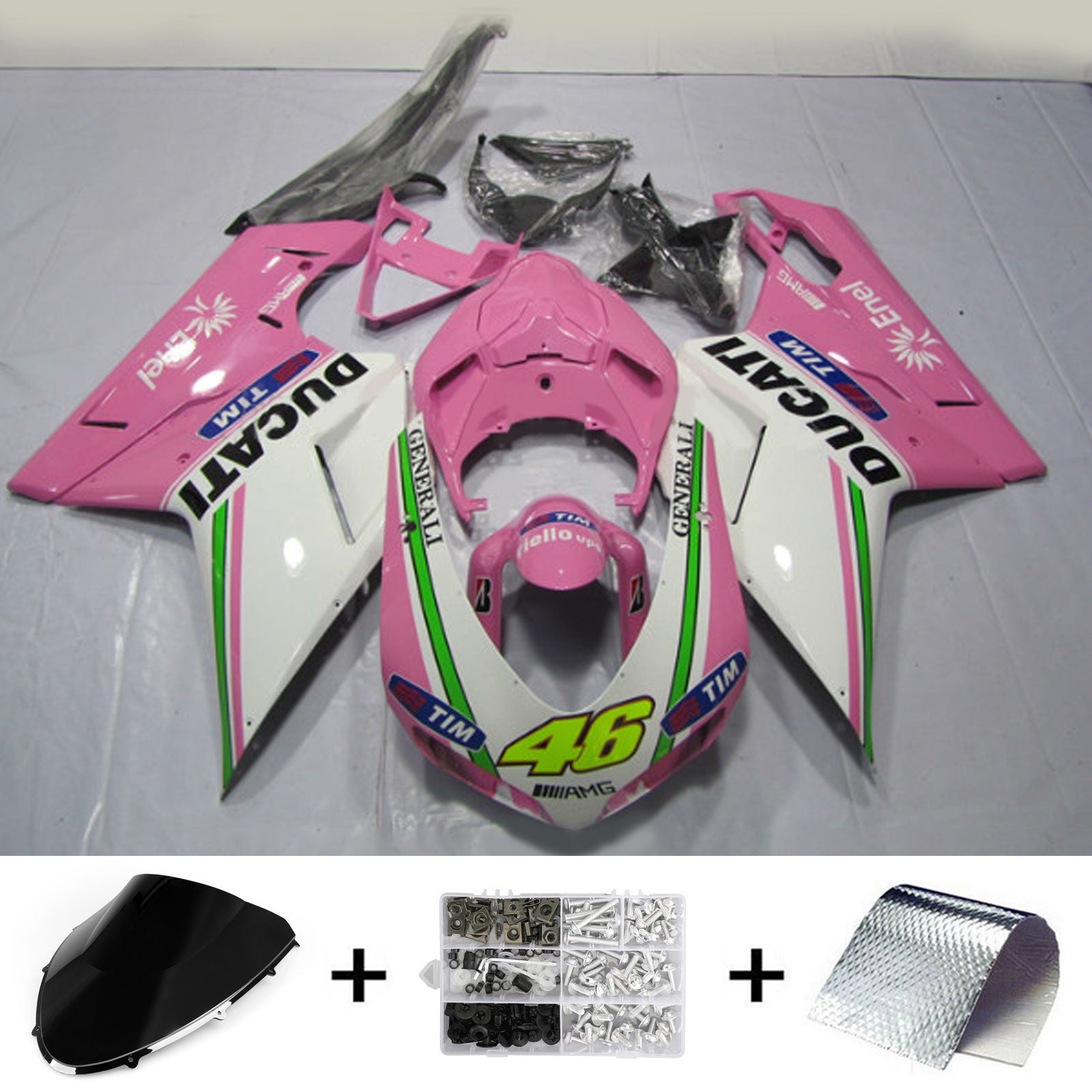 2007-2011 Ducati 1098 1198 848 Kit de carénage carrosserie ABS