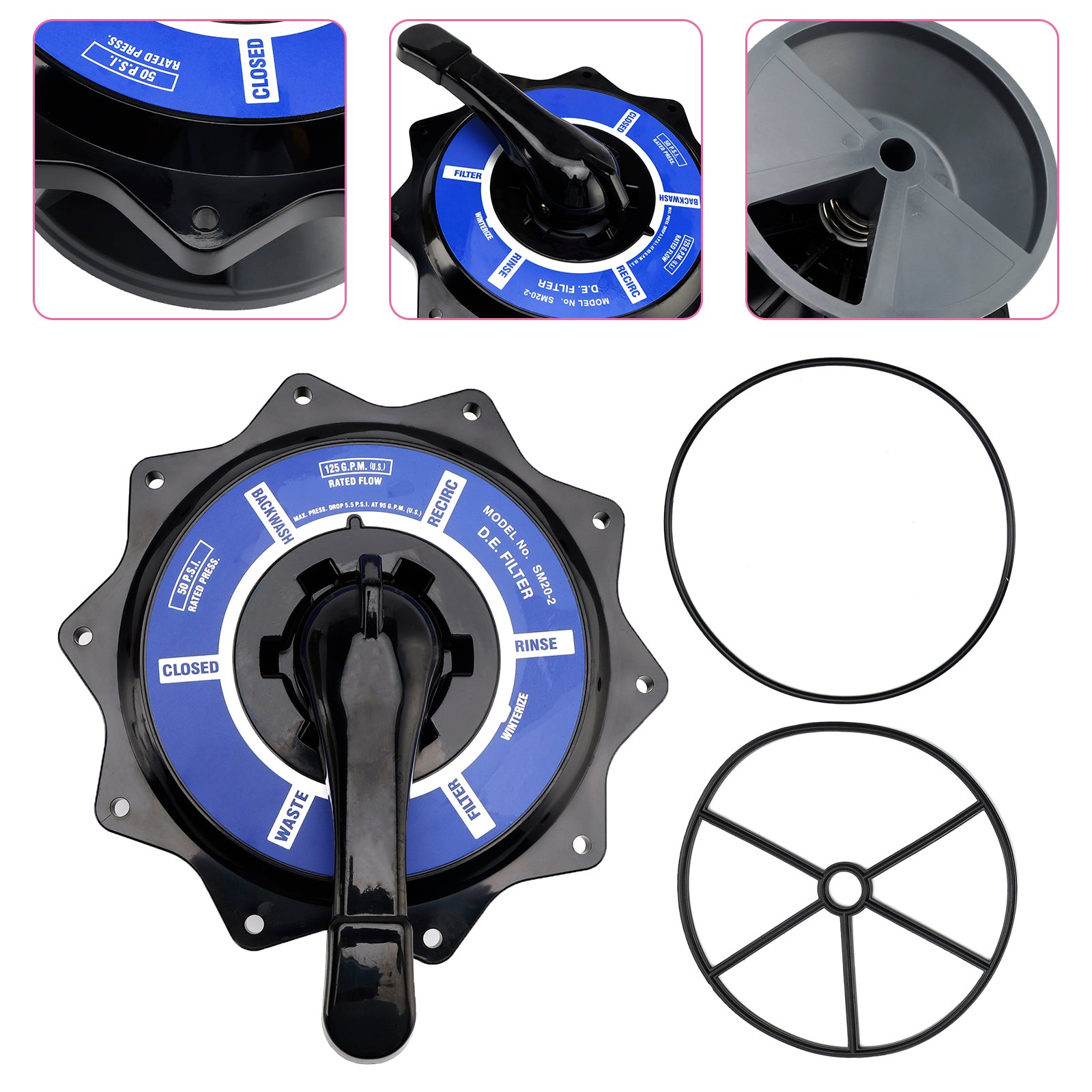 R0443900 2" Ensemble de vannes supérieures pour le remplacement de la vanne multiport Zodiac Jandy