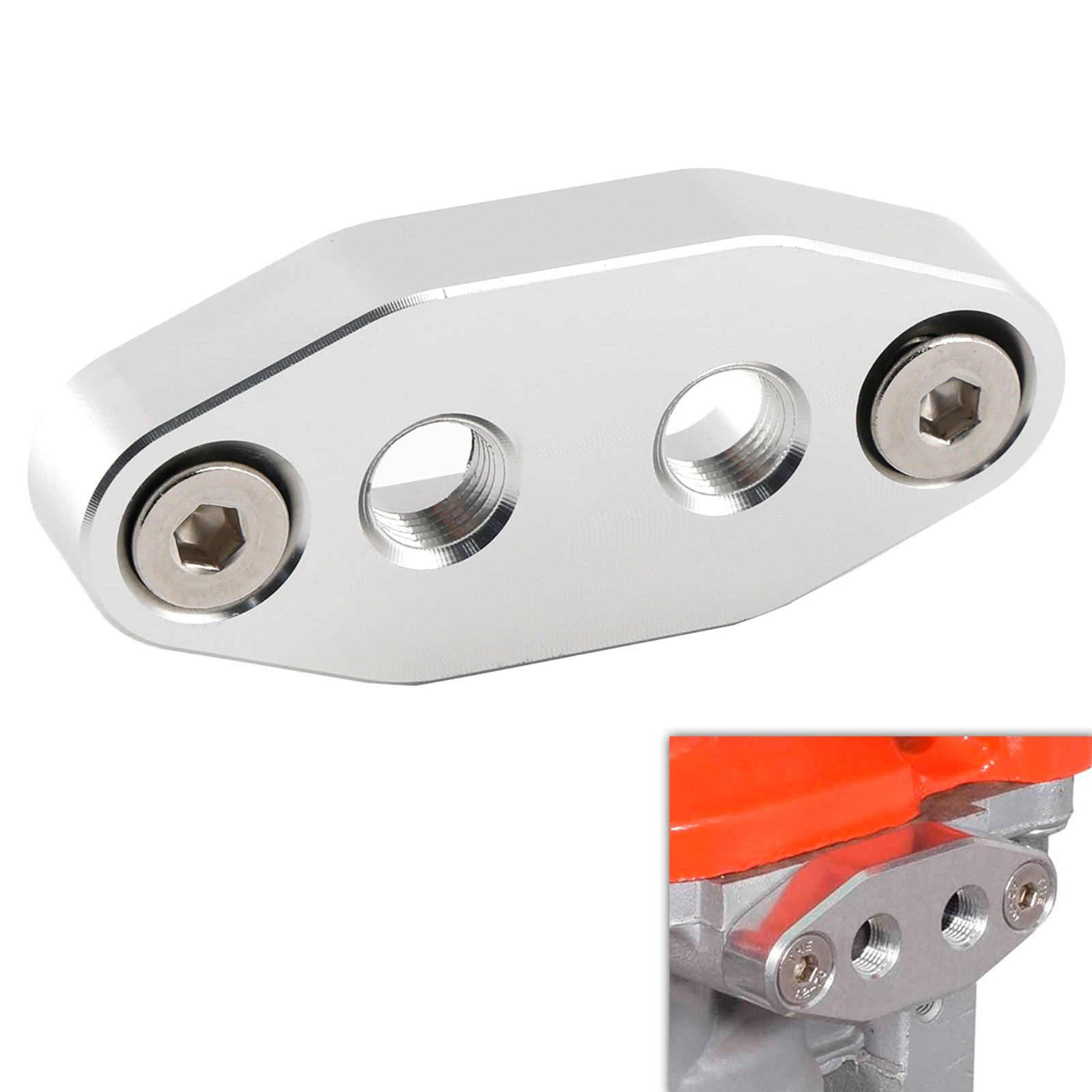 Dubbele Turbo Dual 1/8" NPT-olietoevoerleidingadapterplaat voor LS1 LSX LS3 LS2 LQ4