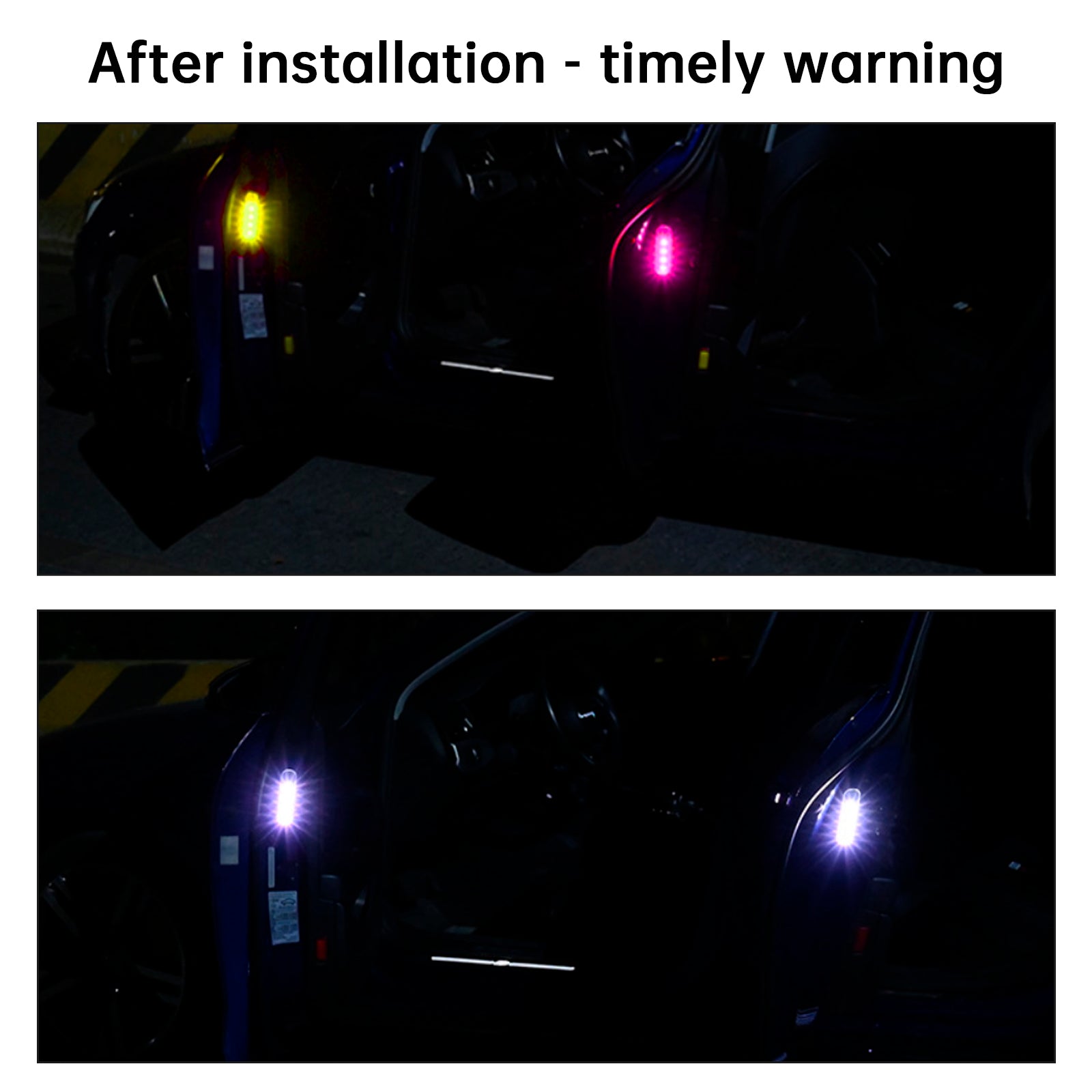 4 stuks autodeurdecoratie veiligheidslicht waarschuwing knipperend automatisch detectielicht