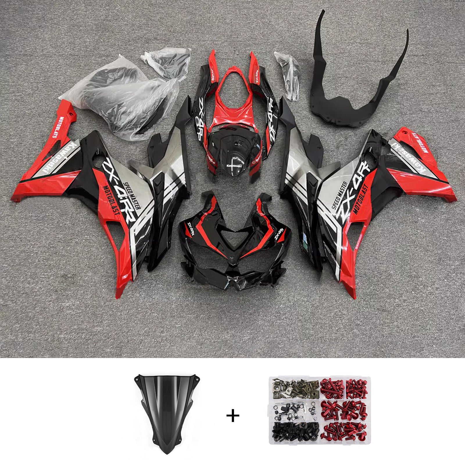 Kit carenatura iniezione adatto per Kawasaki Ninja ZX-25R ZX-4R ZX-4RR 2019-2025