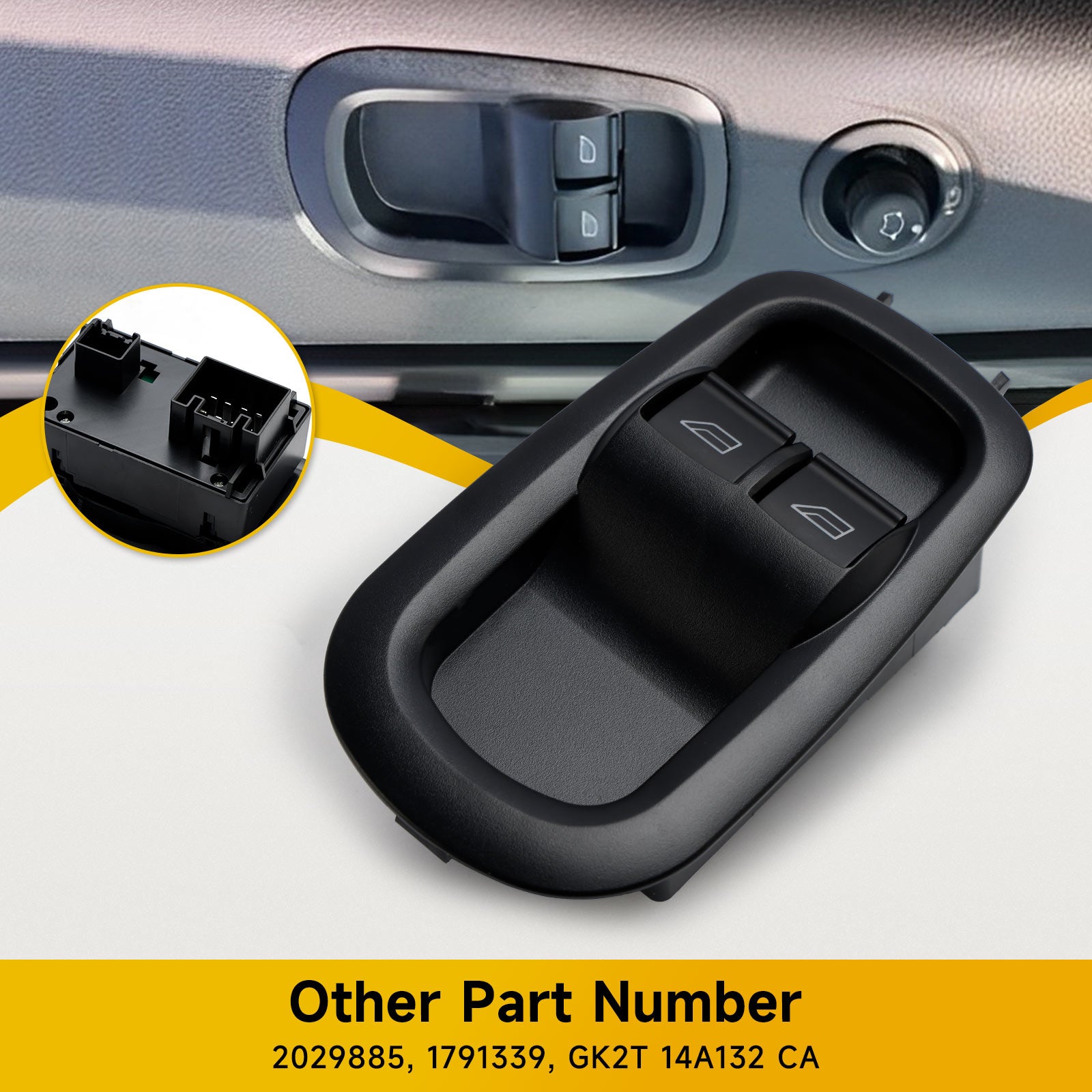 Ford Transit MK8 Custom 2014+ 1791339 Drivers Side Door Double Window Duxutação