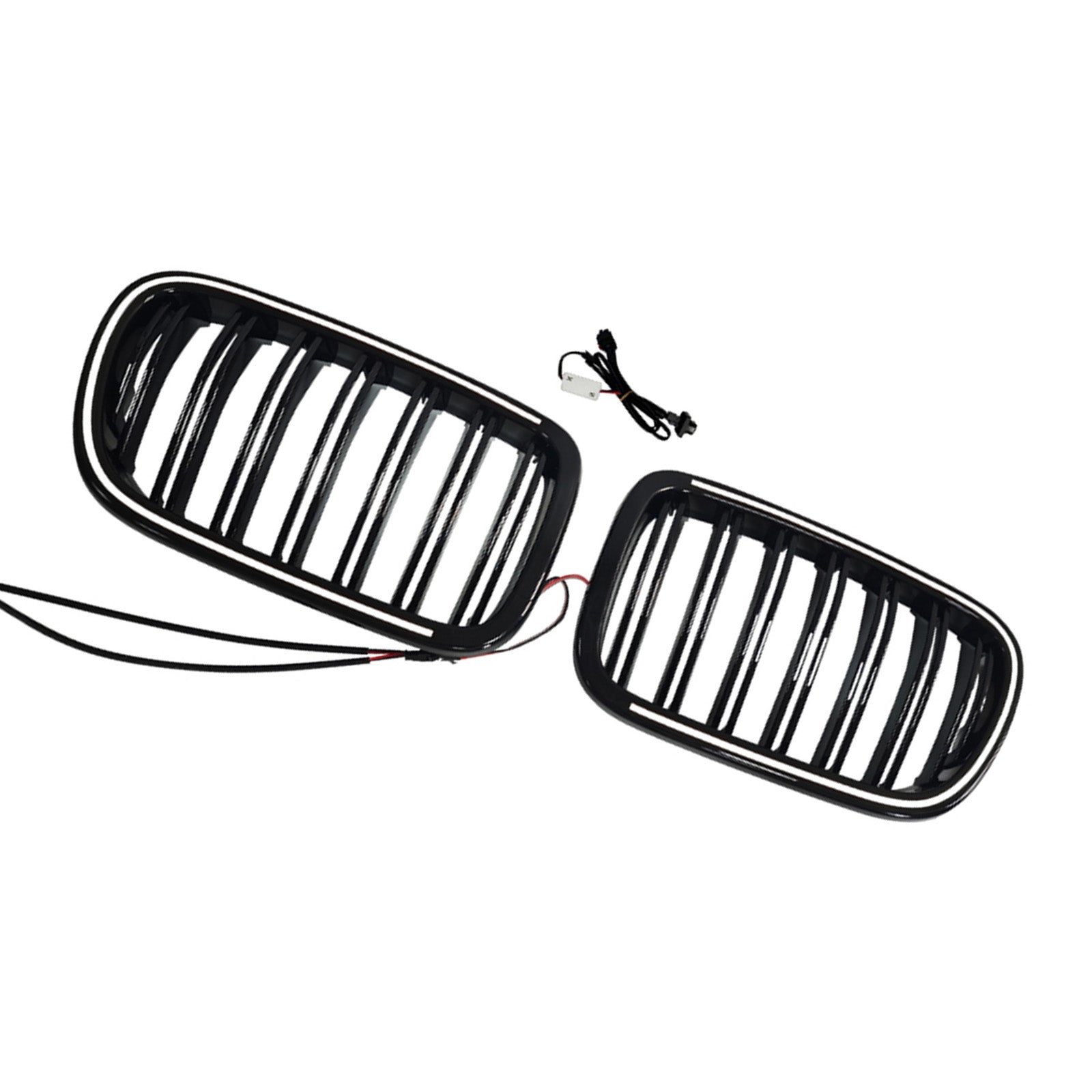 Black Front Bumper Kidney Grill Grille Fit BMW X3 F25 2011-2014 Dual Line