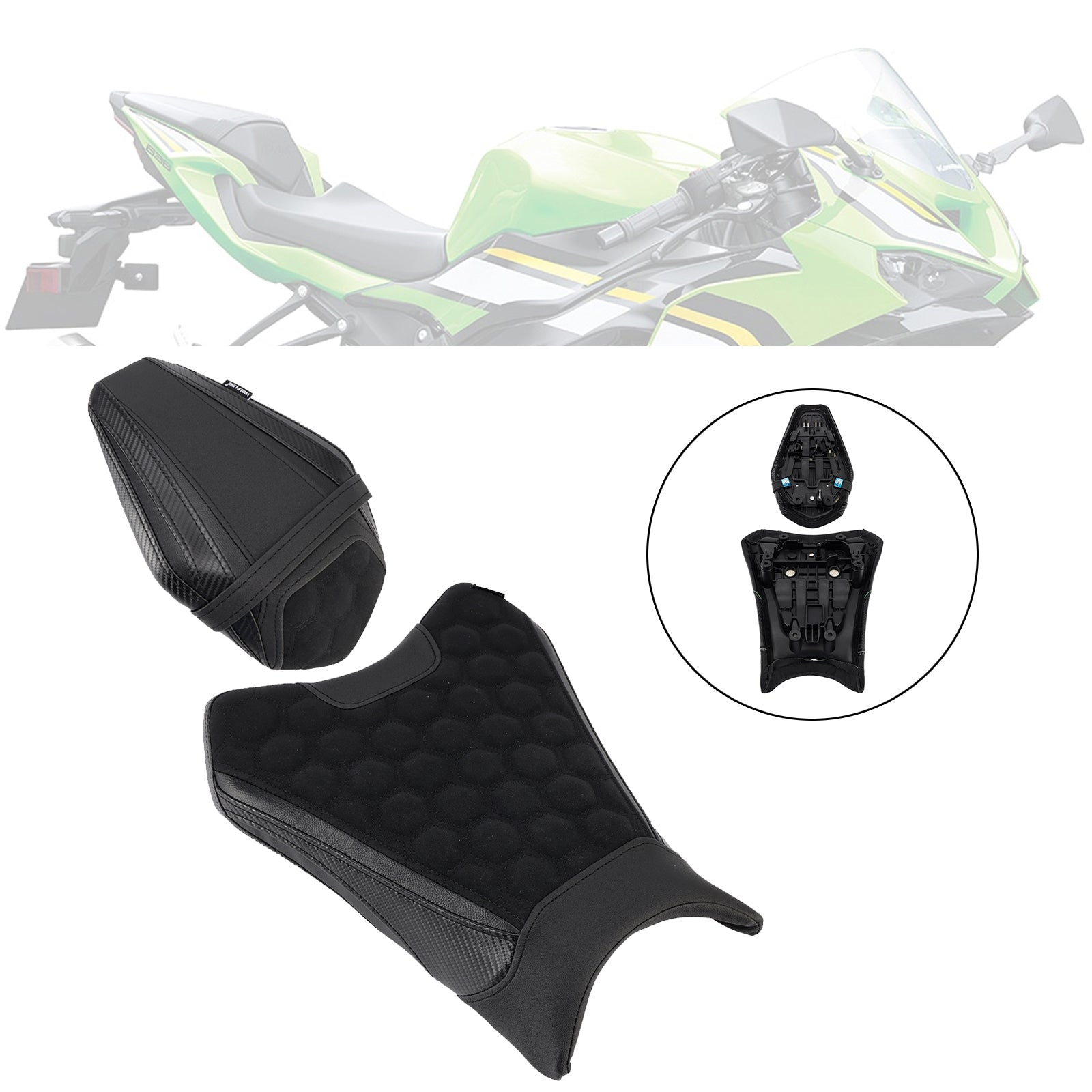 Front&Rear Raider Passenger Cushion Kit Black1 For Bmw R1300Gs R 1300 Gs 24-25