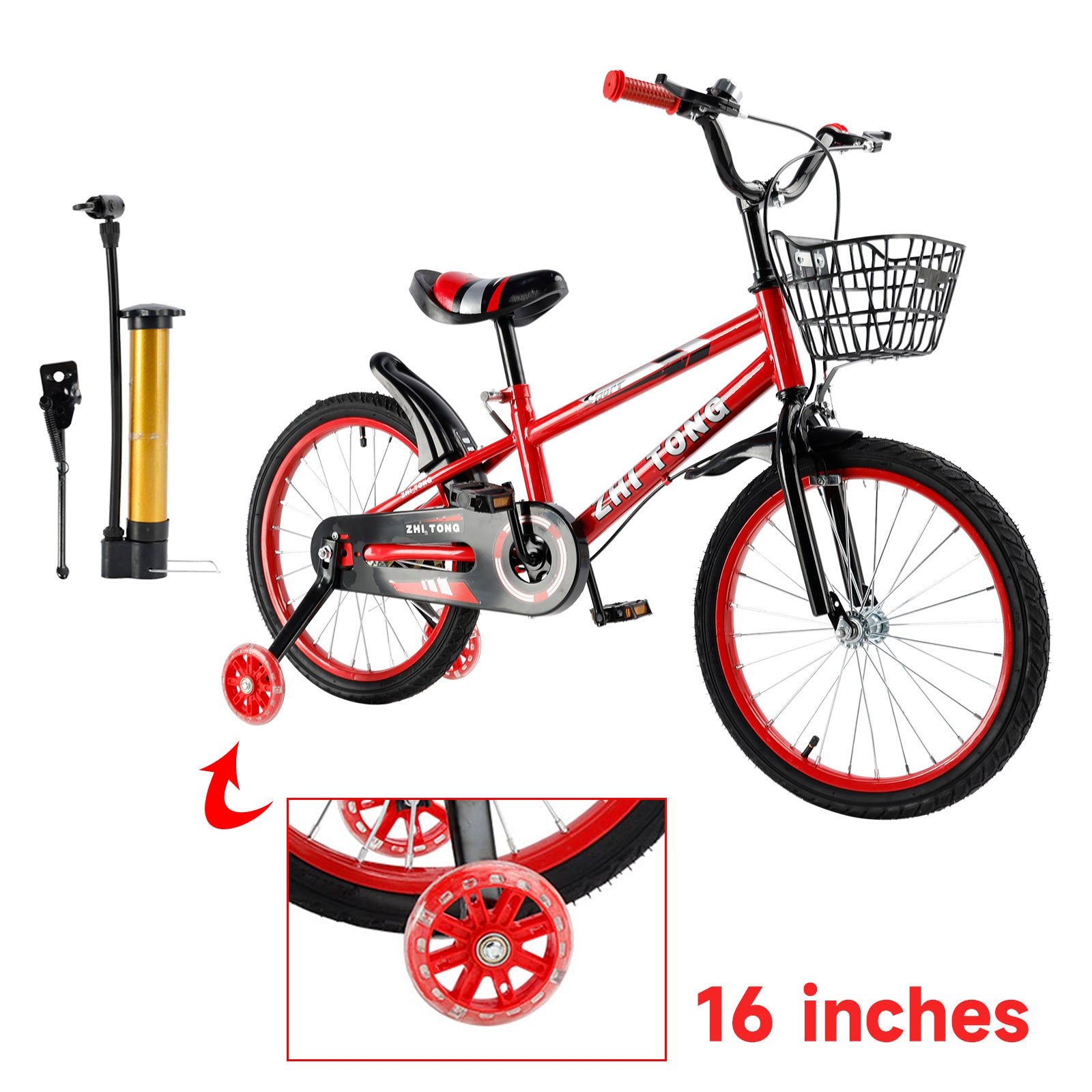 16 inches Kid's Bike Child Bicycle Boys and Girls with auxiliary wheels
