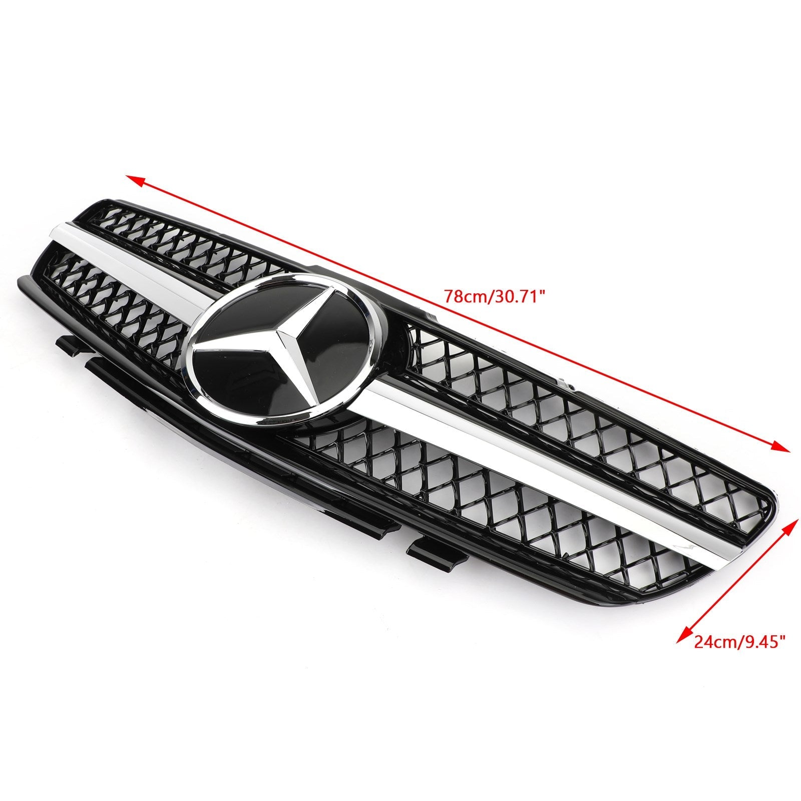 2003-2006 Mercedes R230 SL500 SL600 1 Fin Star AMG Grille Grill zwart Voor SL500 SL600 SL55 2003-2006