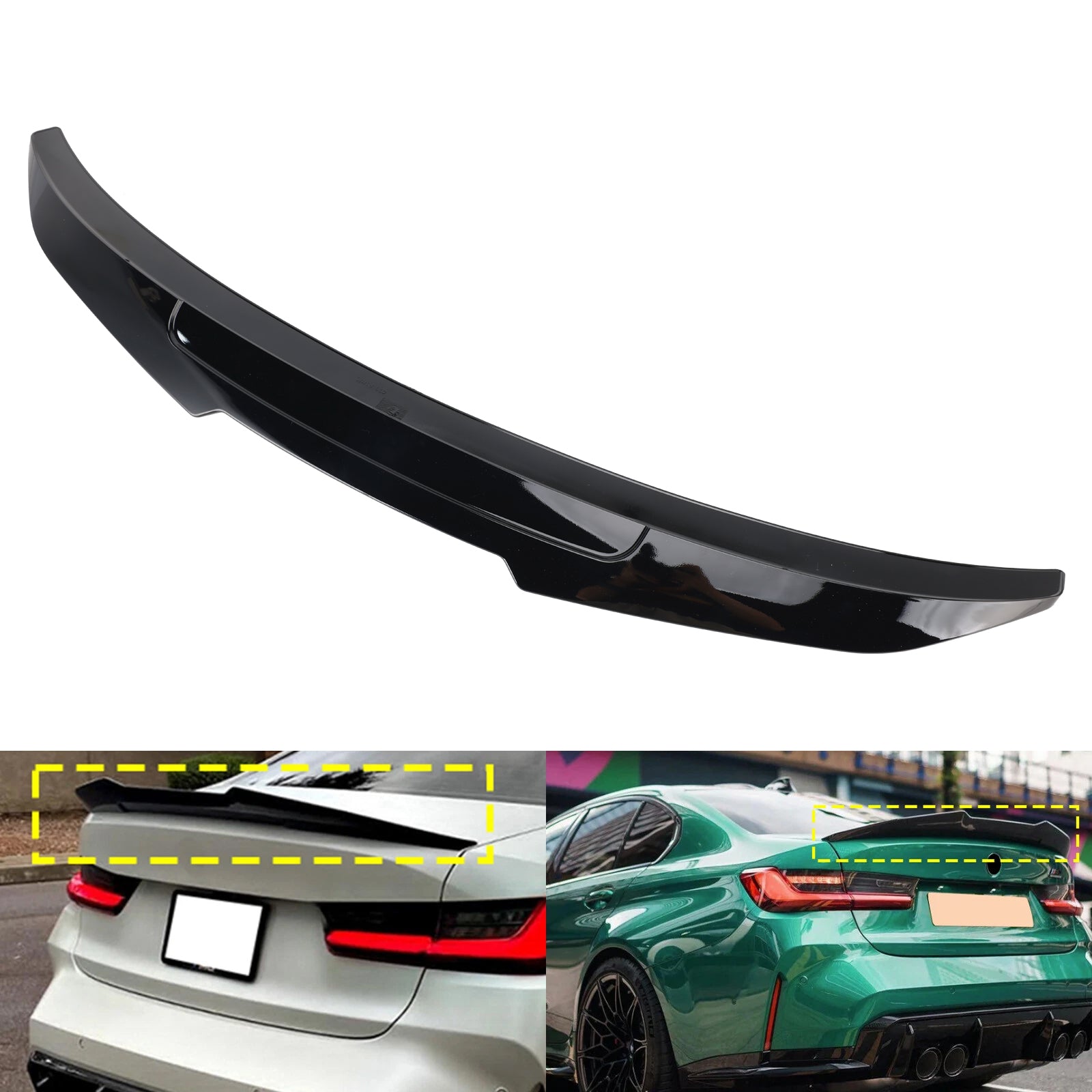 Gloss Black Rear Boot Spoiler For BMW 3 Series G20 G80 19-25 PSM Style