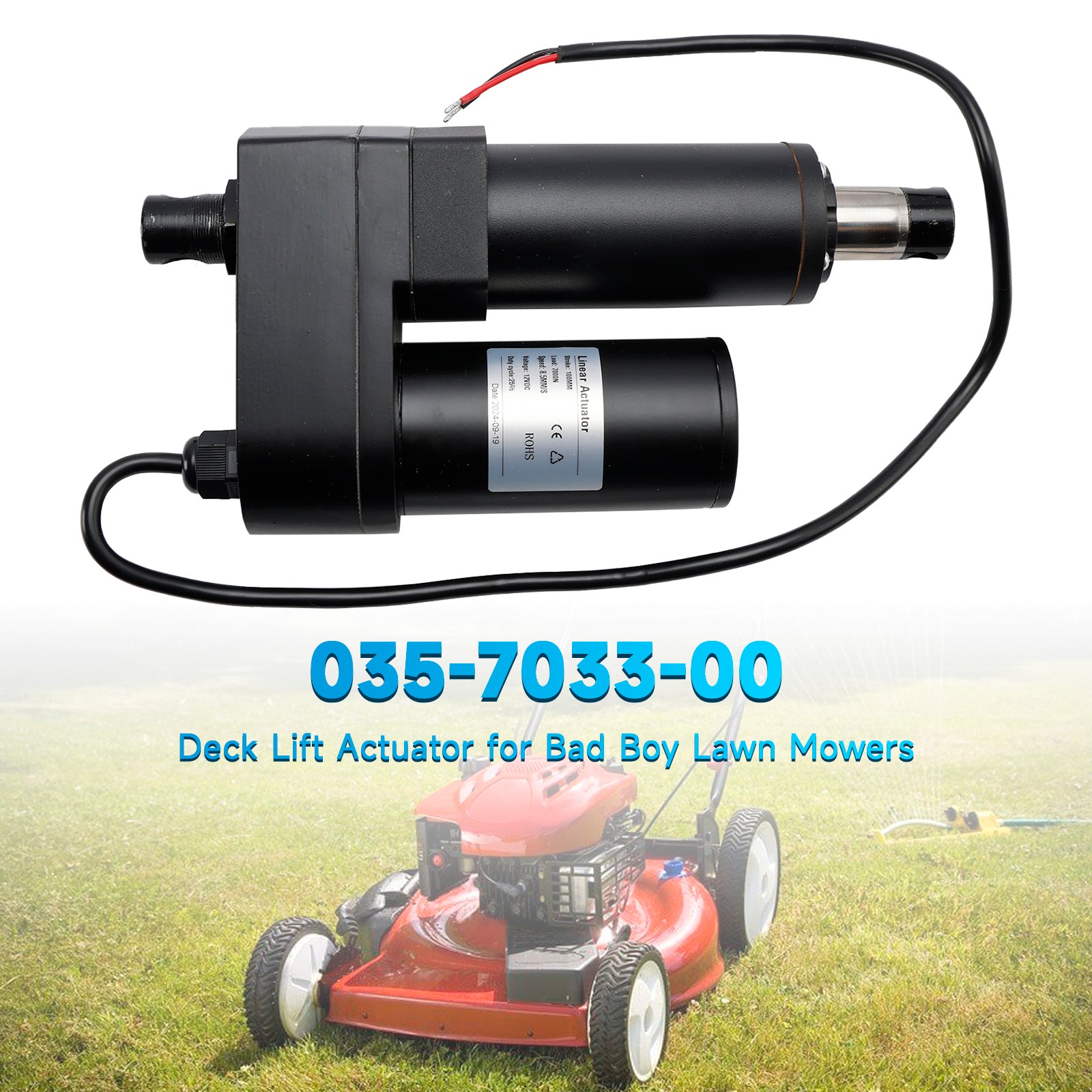 Dekliftactuator 035-7033-00 voor Bad Boy grasmaaiers ZT Elite CZT Maverick