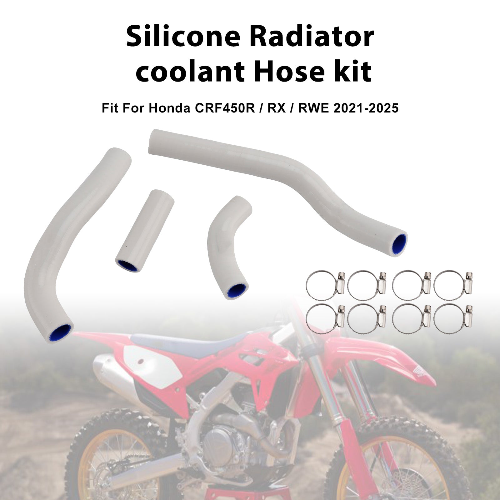 Silicone Radiator coolant Hose kit Fit For Honda CRF450R RX RWE 21-25