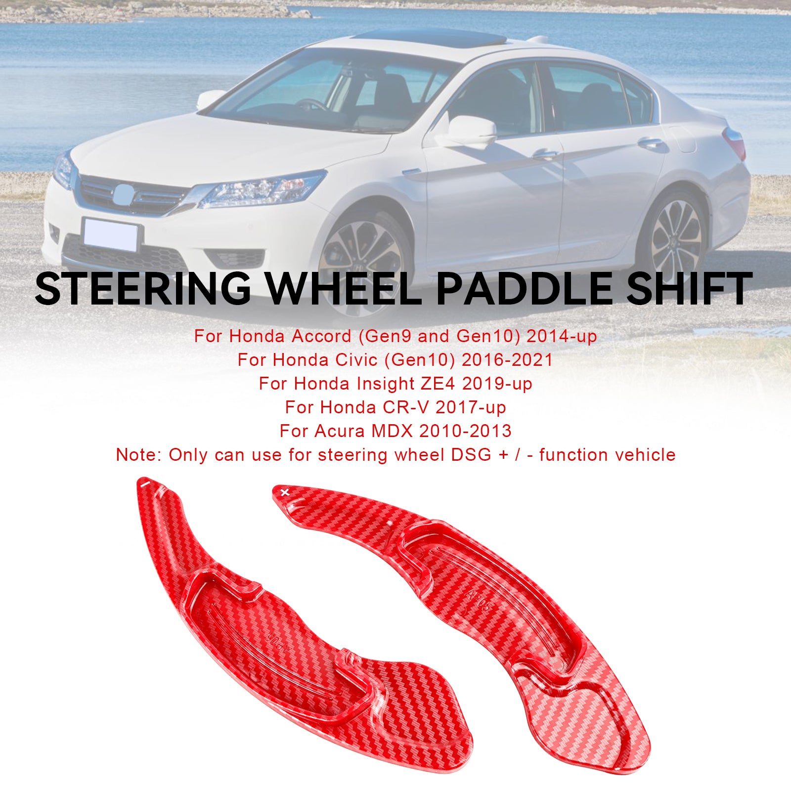 Rode stuurwielpaddle-shifterverlenging geschikt voor Honda Accord 2014-2019