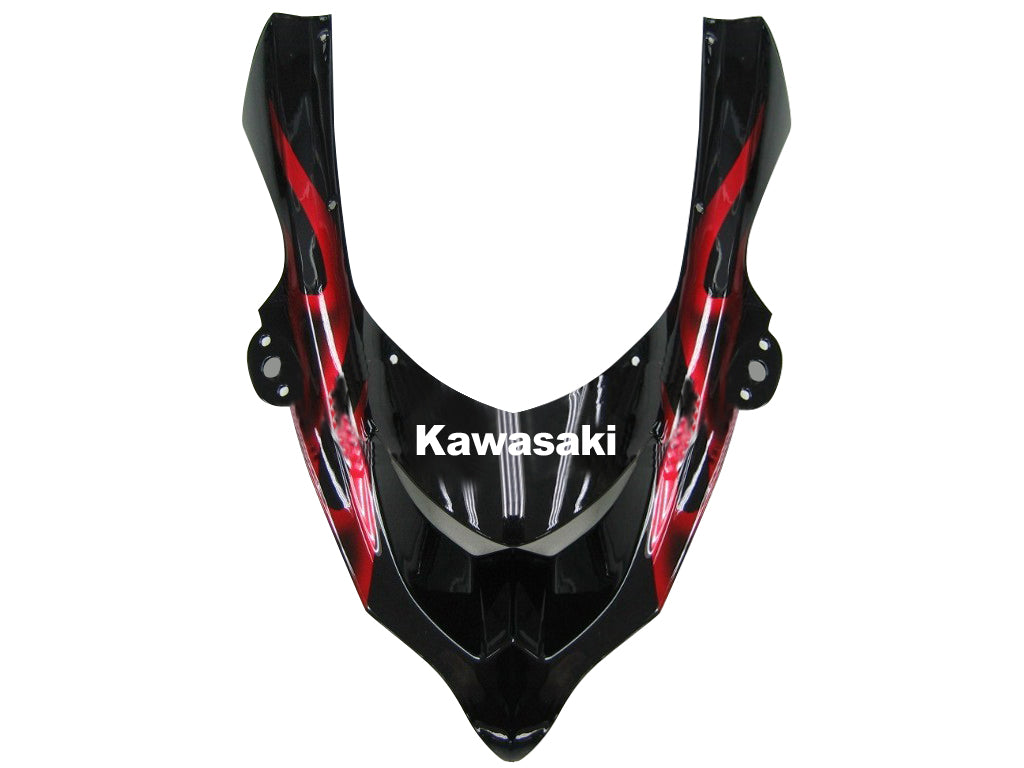 2004-2005 Kawasaki ZX 10R Carénages de course flamme noire et rouge générique