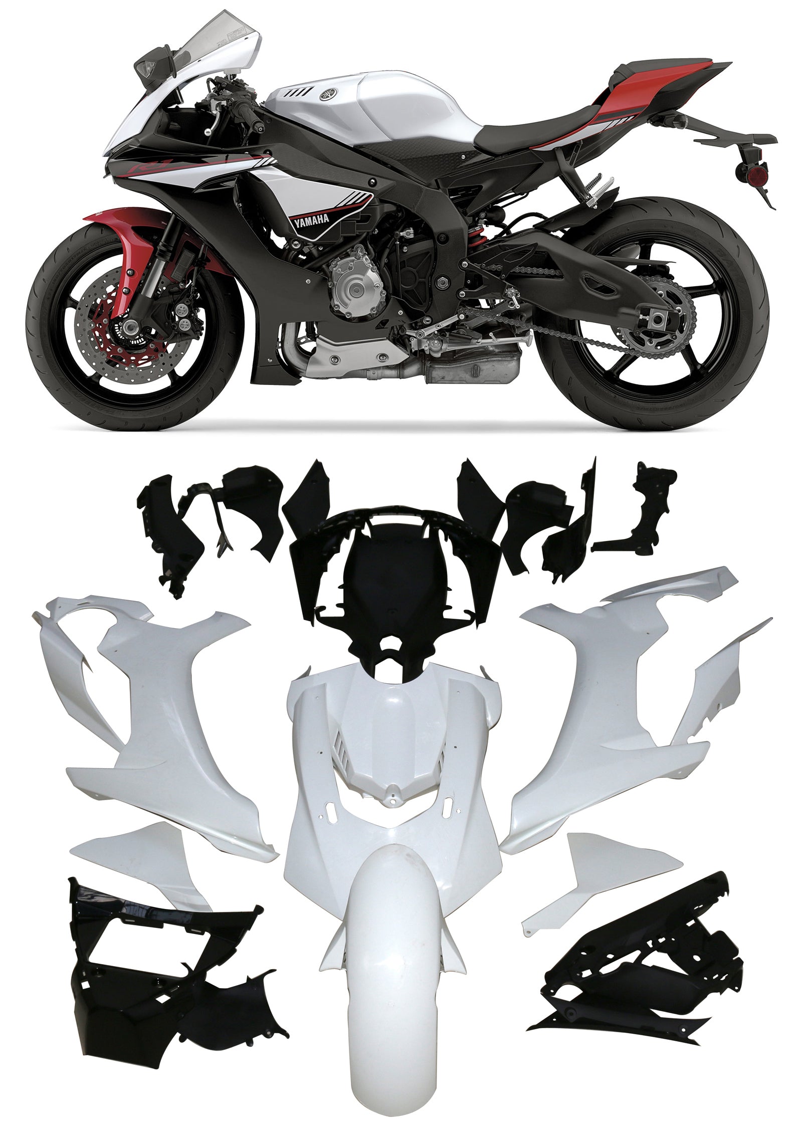 2015-2019 Yamaha YZF 1000 R1 Injection Fairing Kit Bodywork Plastic ABS