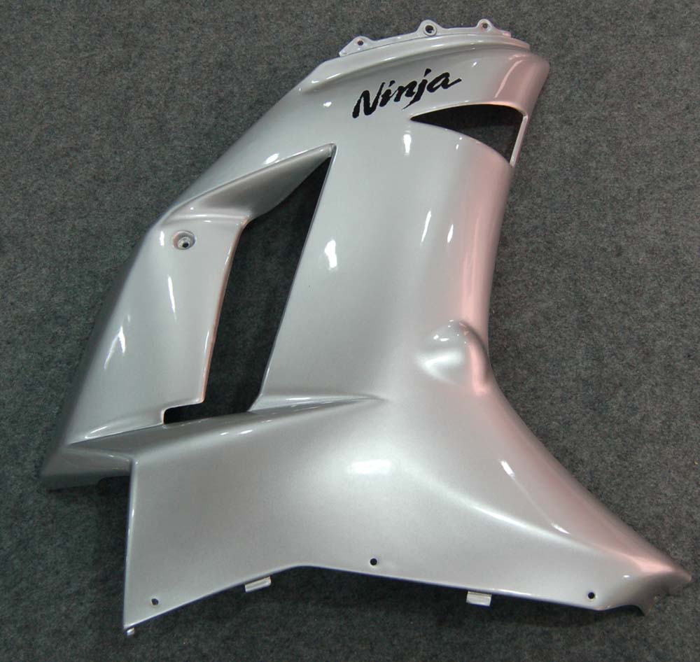 2007-2008 Kawasaki ZX6R ZX636 Carénages Argent Ninja Racing Générique