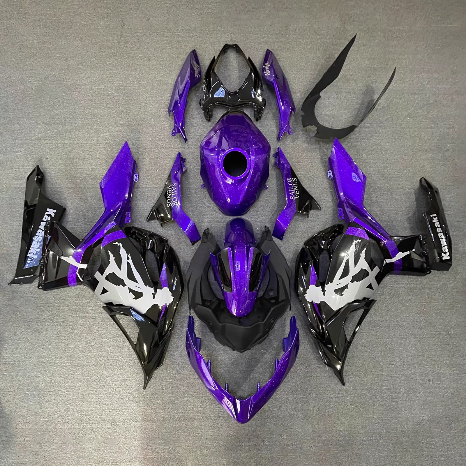 Kit carena iniezione carrozzeria in plastica ABS adatta per Kawasaki EX400 Ninja400 2018-2024