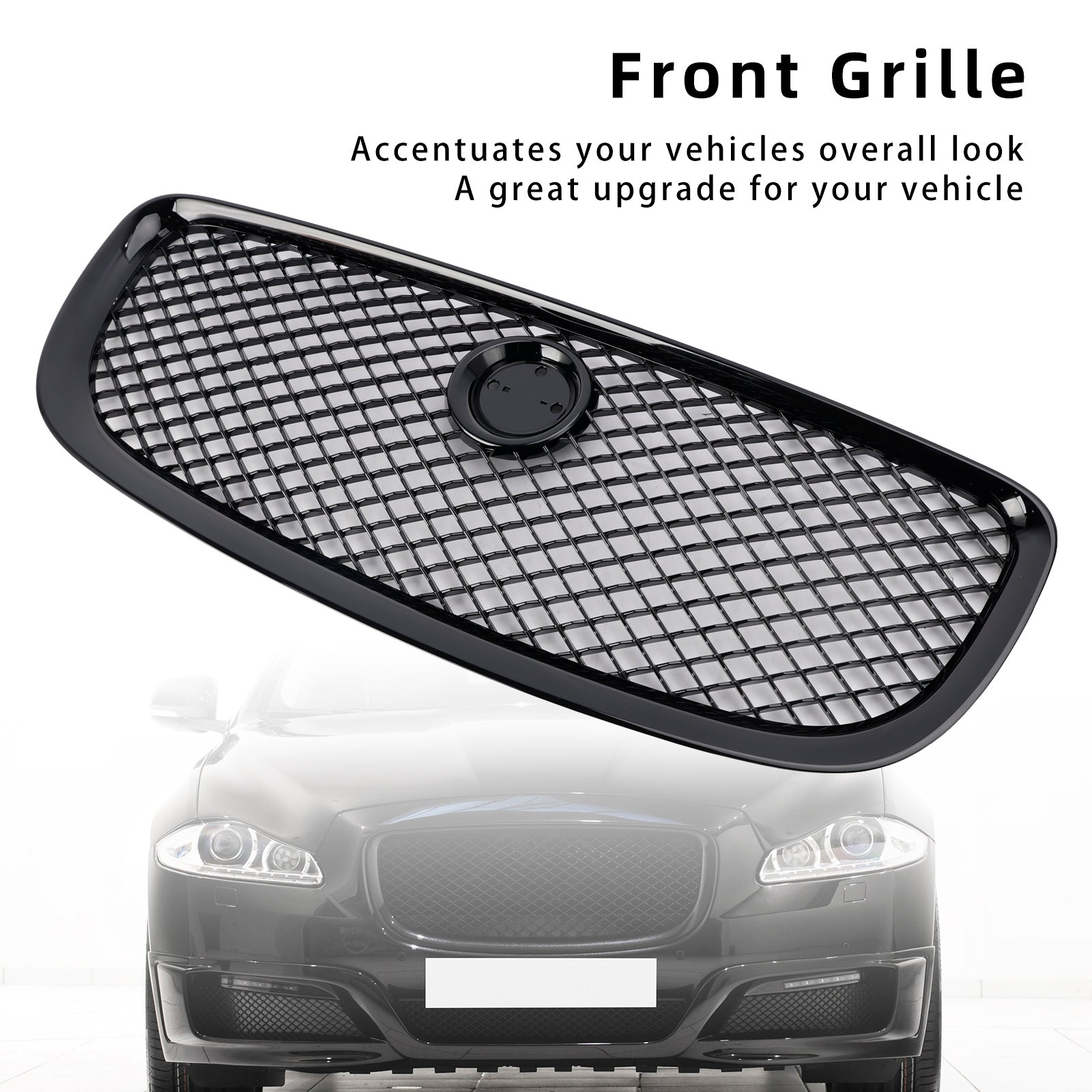 2010-2015 Jaguar XJ Gloss Black Front Bumper Grill Grille