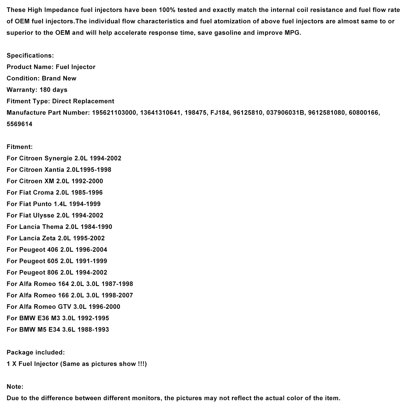 1 Uds inyectores de combustible 0280150701 aptos para Ford Motorsport Escort RS Turbo Rst Beige