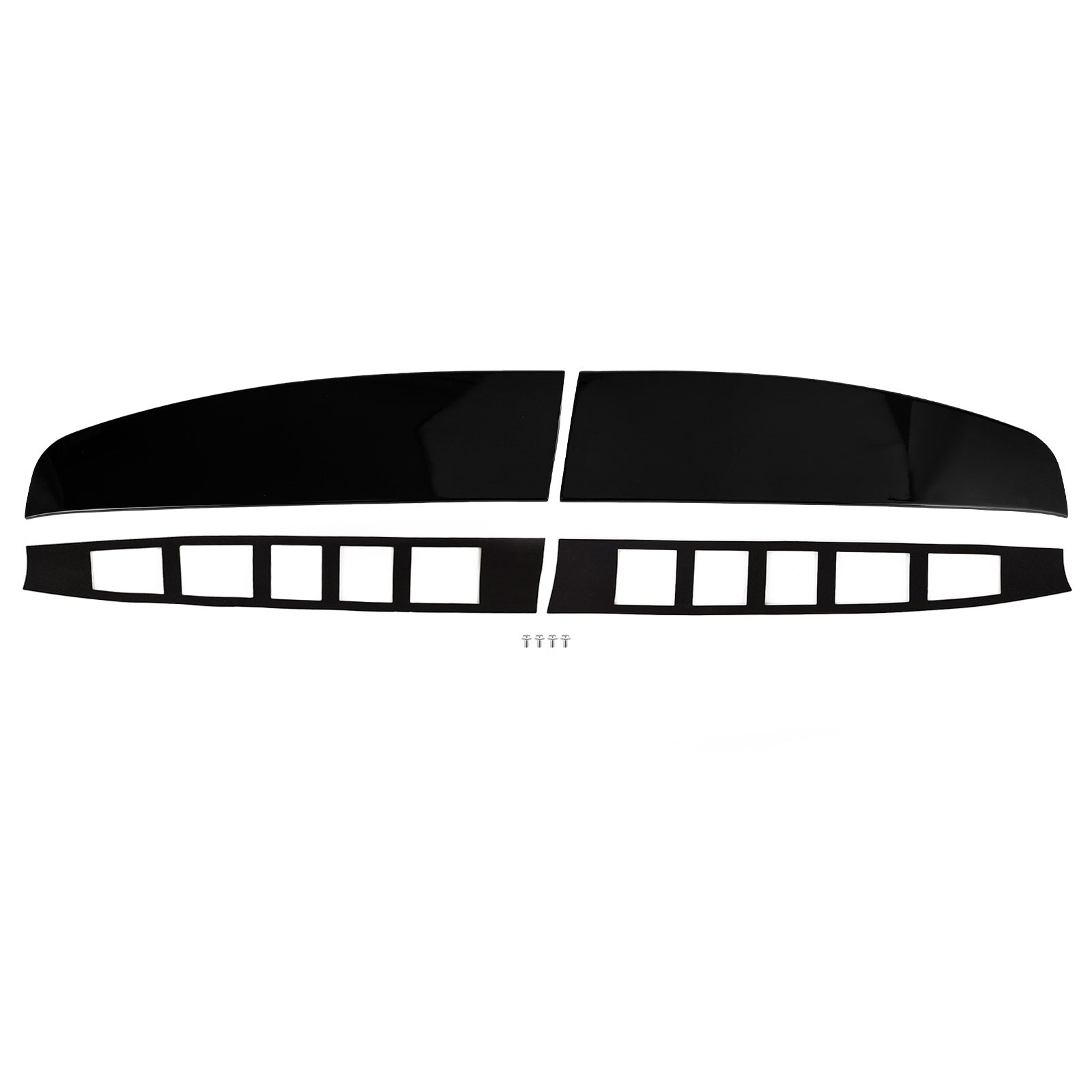 Gloss Black Rear Twin Barn Door Roof Spoiler Fit Ford Transit Custom 2012-2023