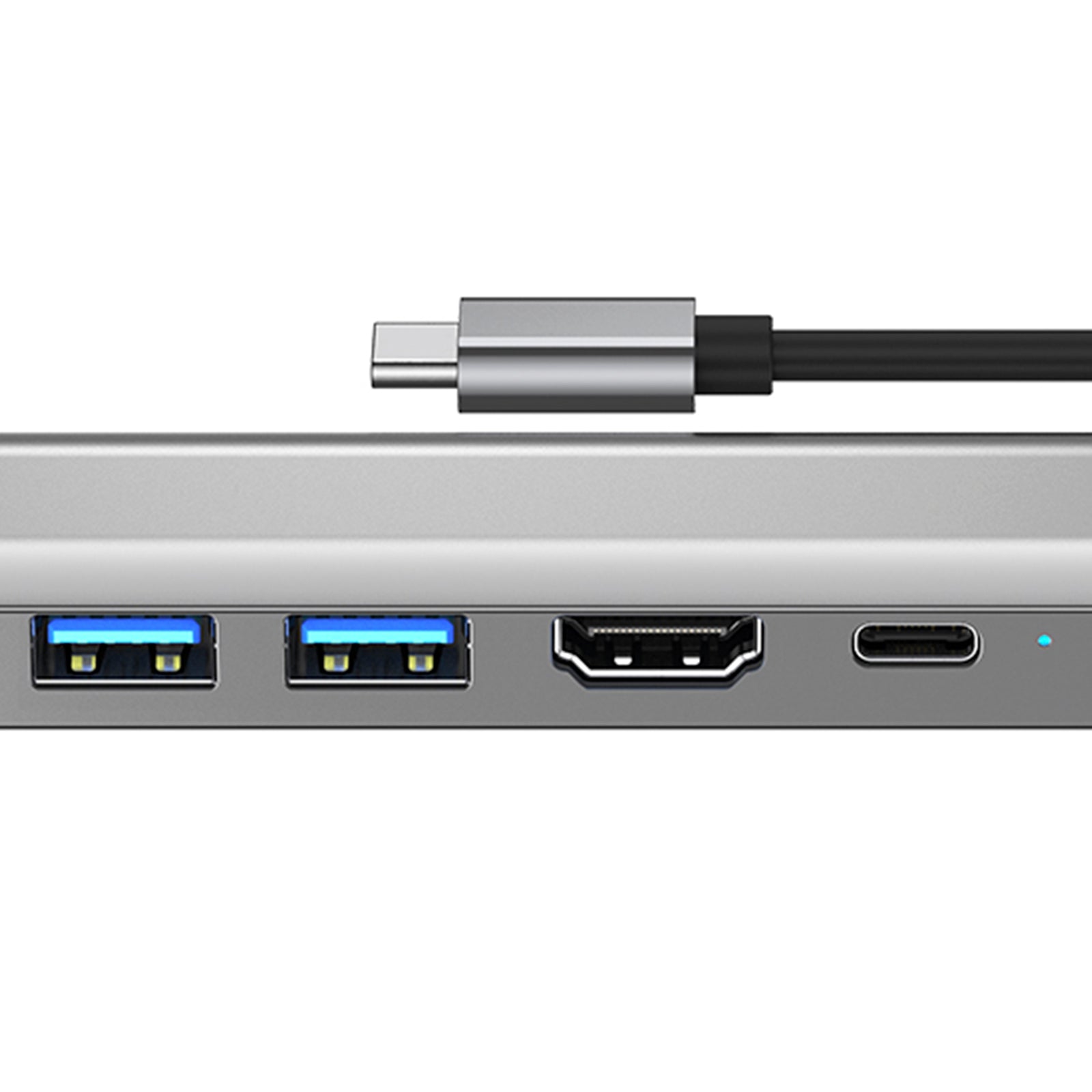 5 en 1 TYPE-C a USB3.0*1+USB2.0*1+PD100W/USB-C Data+HDMI+100M Tarjeta de red iPad