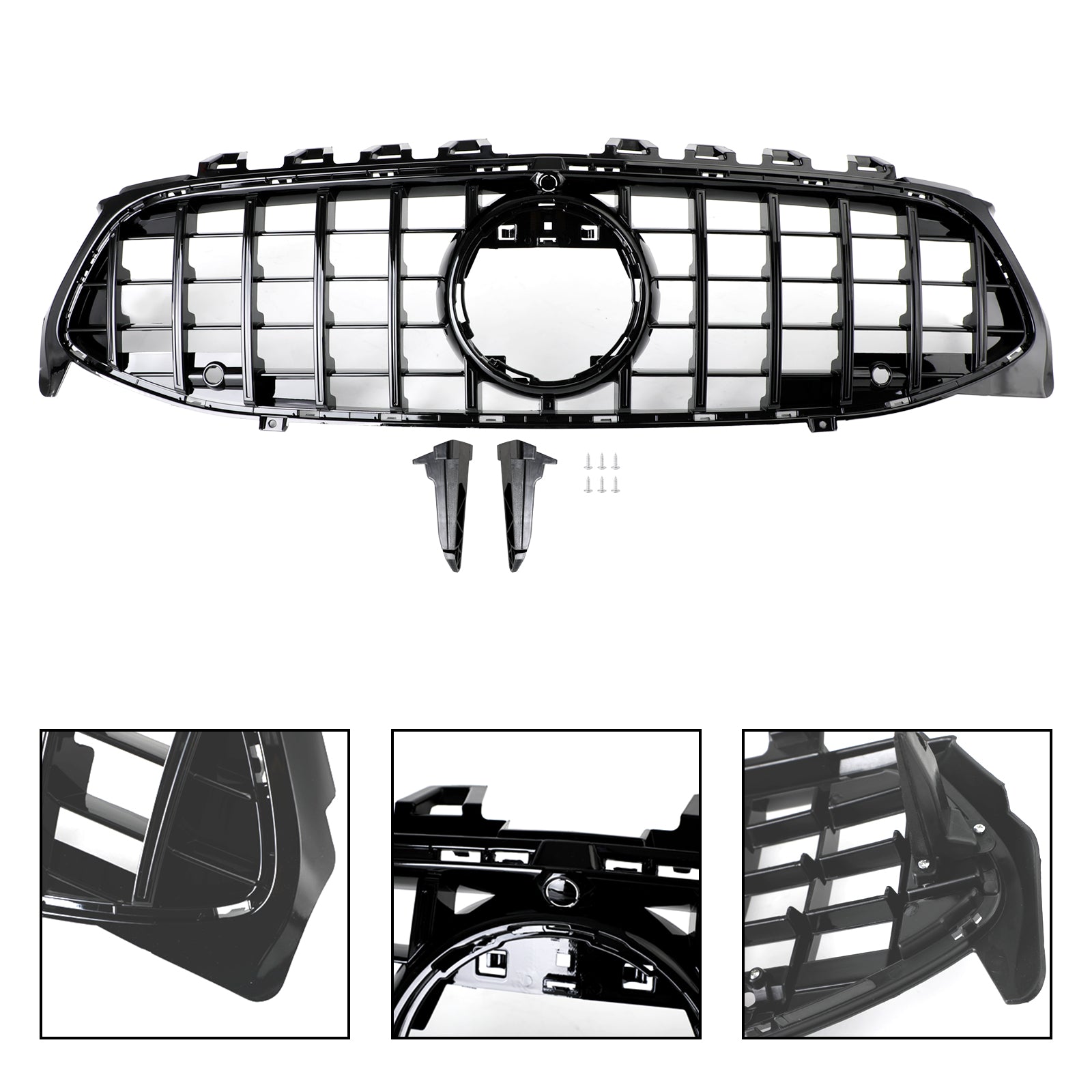 Svart frontstøtfangergitter Grill Passer til Mercedes CLA Class W118 C118 2020-2023 GTR