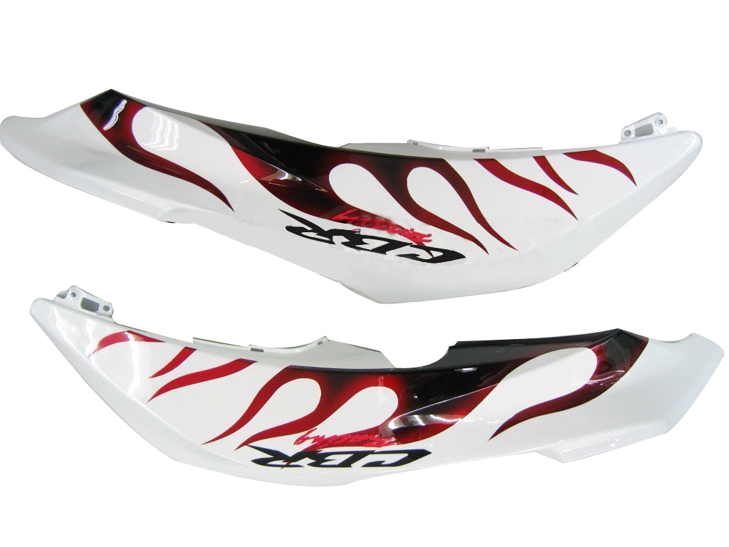 2007-2008 Honda CBR 600 RR White Black & Red Flame CBR Racing Fairings Generic