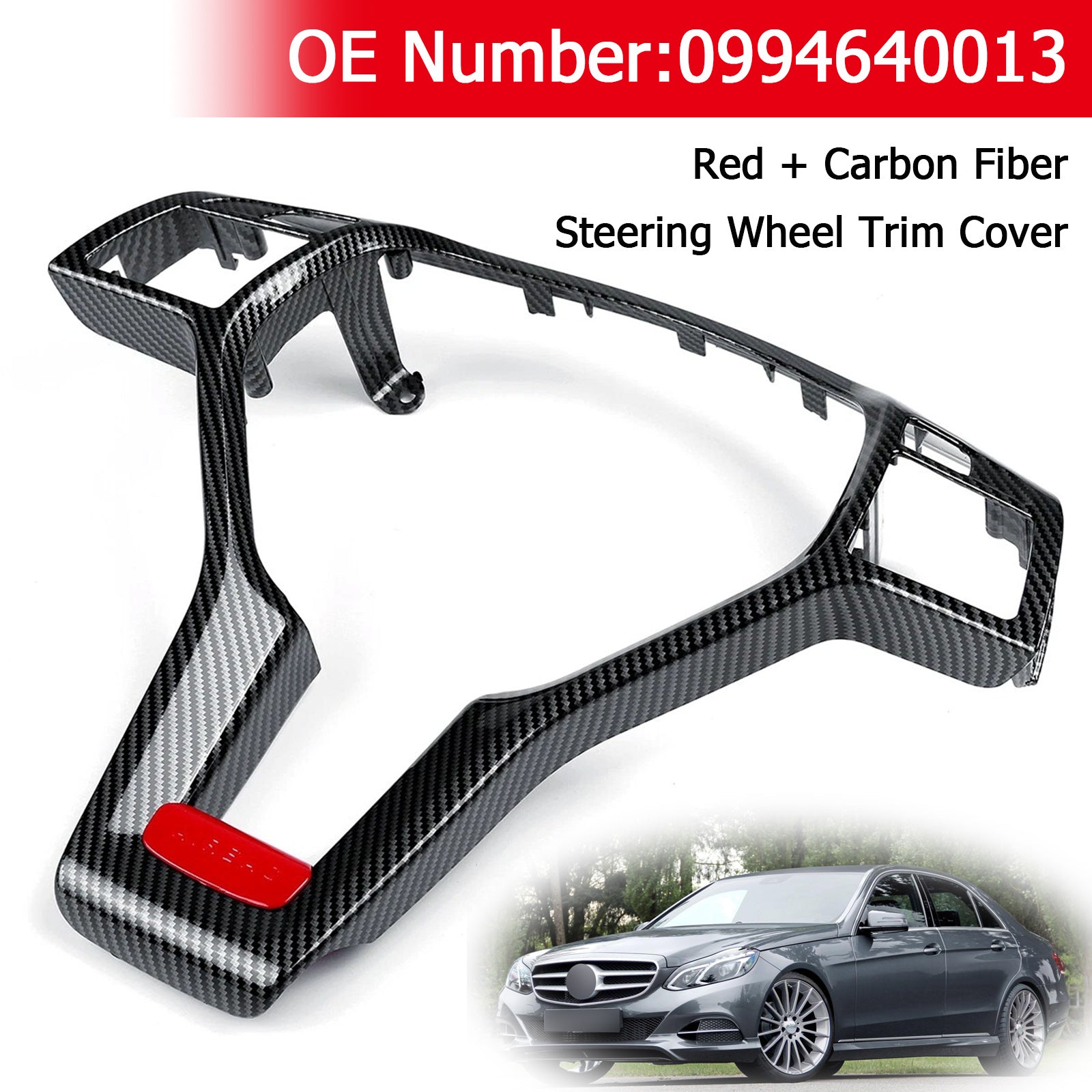 Steering Wheel Cover Carbon Look For Mercedes Benz C-Class W204 C63 AMG