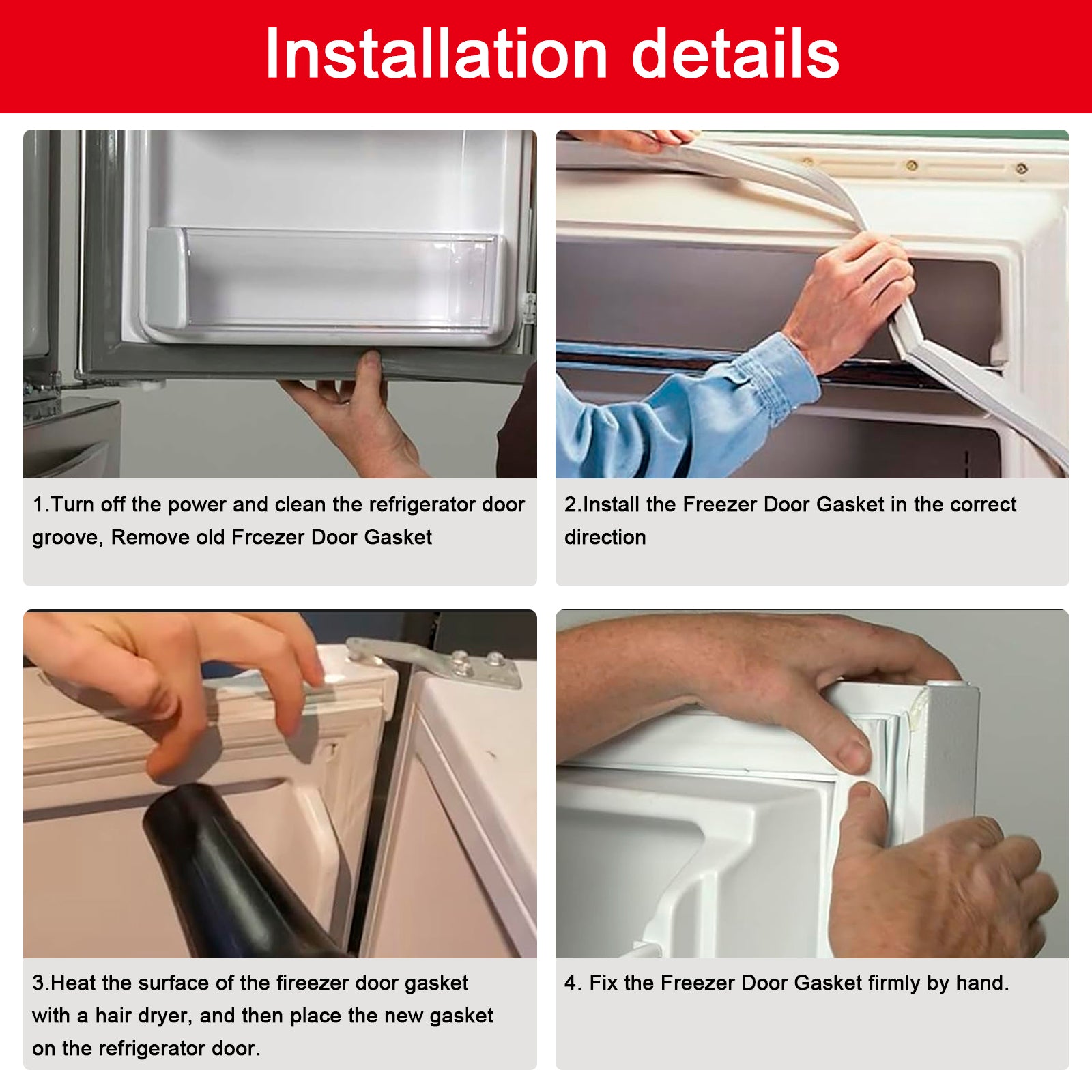 2 ks W10443315 Tesnenie dverí mrazničky pre chladničku Kenmore W10571962  W10130894