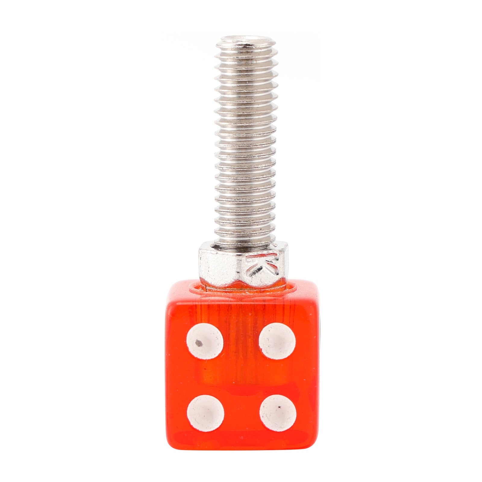 4x Motorcycle Bike Plastic Red Dice License Plate Bolt On Screw On Frame Nut