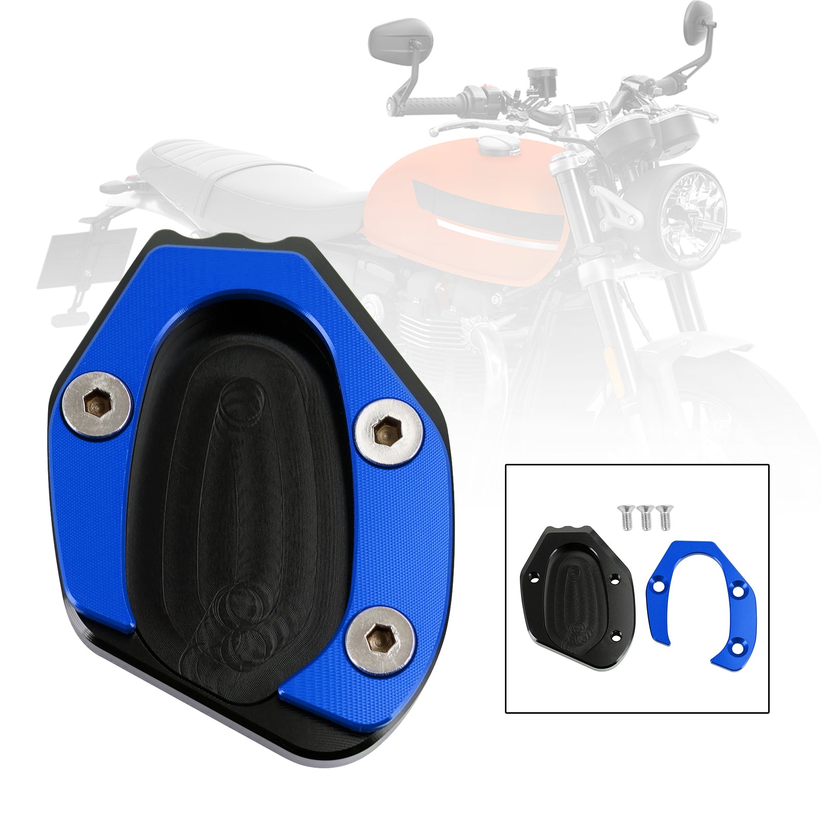 Coussin de plaque d'agrandissement de béquille adapté à Speed ​​Twin 1200 19-21 Thruxton 1200/R 16-19