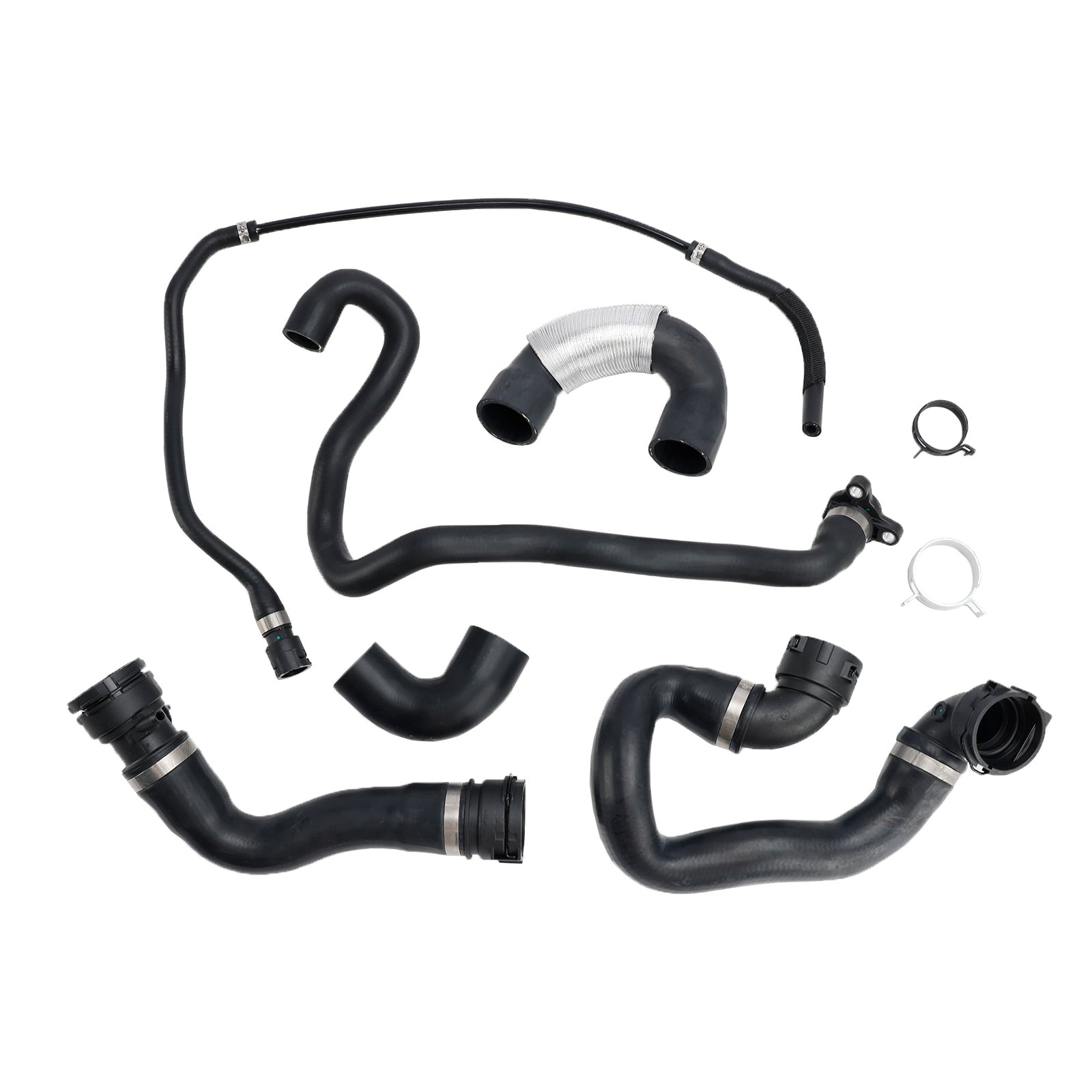 2007-2010 BMW 335i 6PCS Radiator Coolant Water Hose Pipe Kit 17128634285