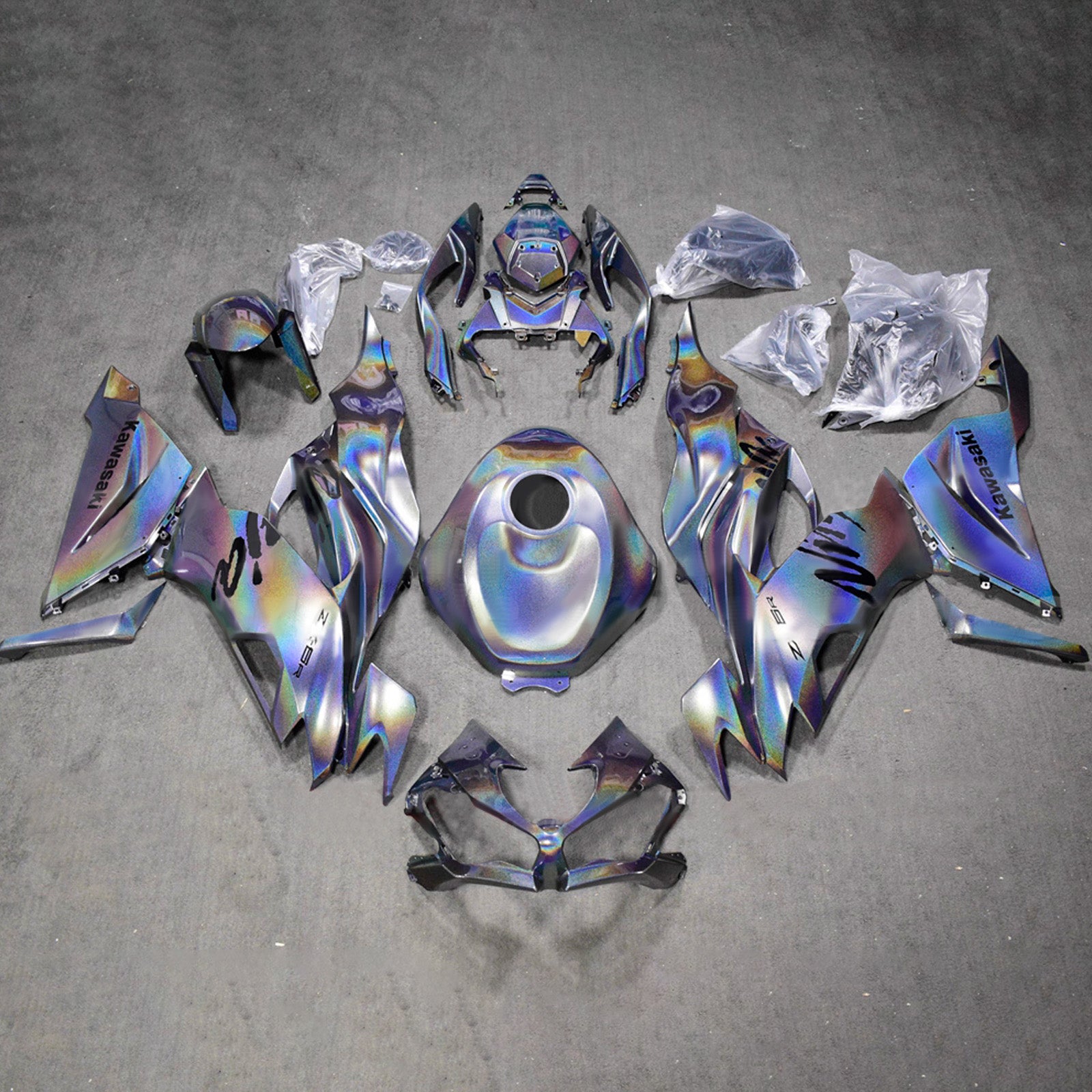 Injection Fairing Kit Bodywork Plastic ABS fit For Kawasaki ZX6R 2019-2023