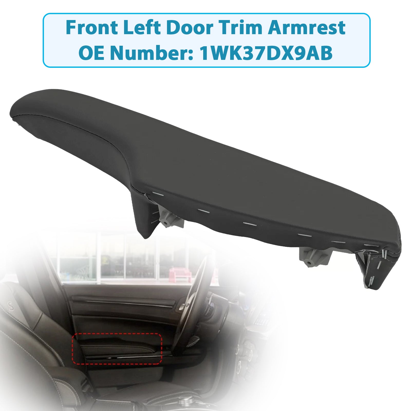 2011-2023 Chrysler 300 Dodge Charger Front Left Door Trim Armrest 1WK37DX9AB