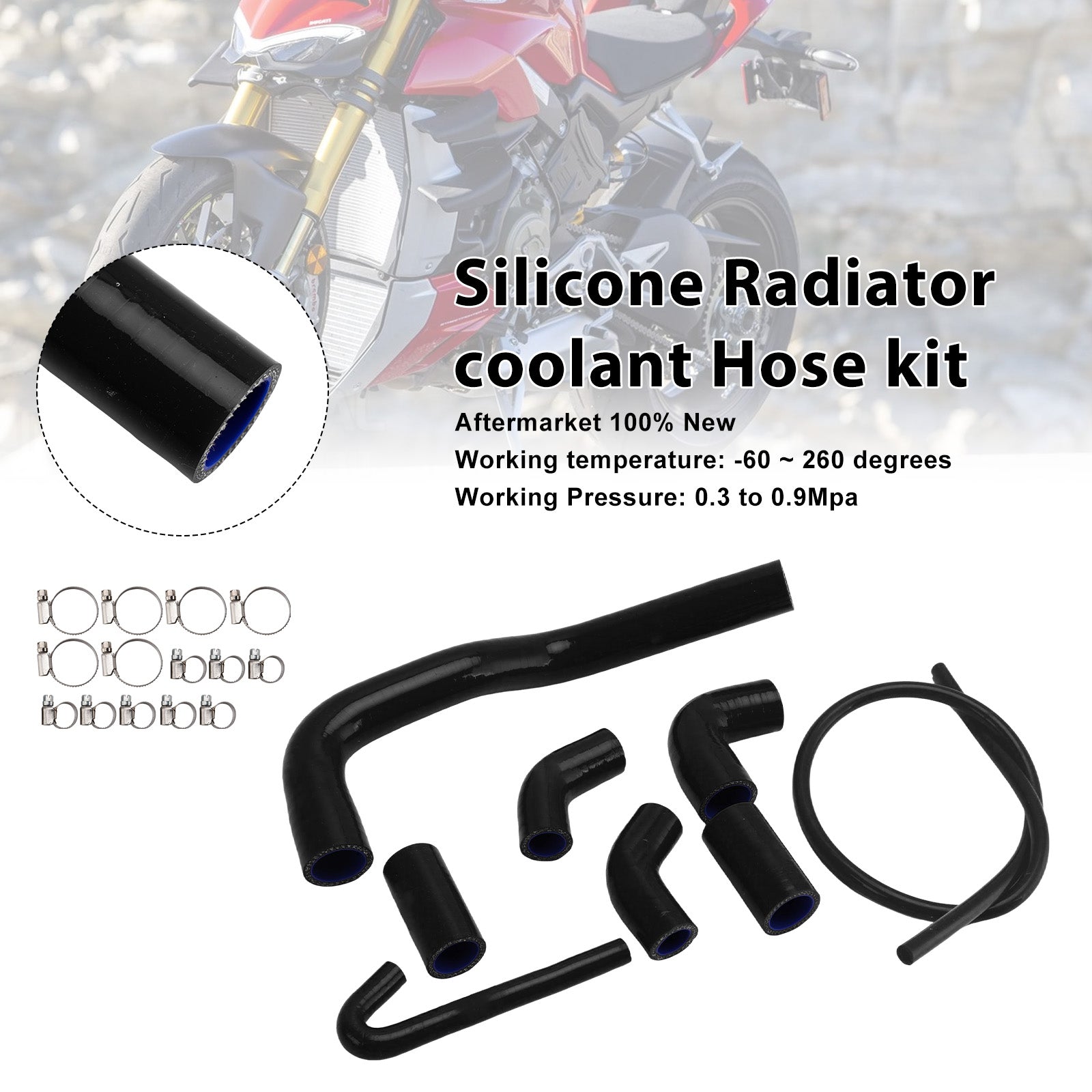 2020-2025 Ducati Streetfighter V4 V4S  Silicone Radiator coolant Hose