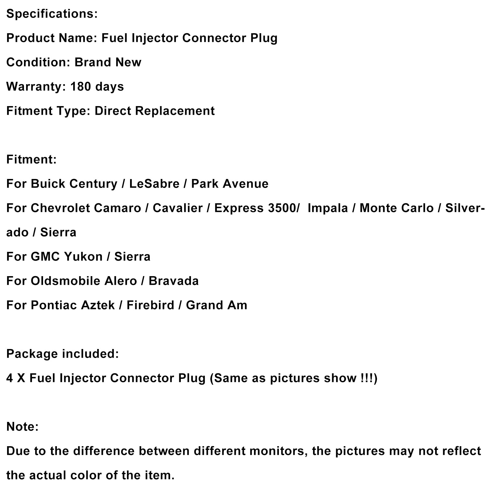 Connecteur d'injecteur de carburant, 4 pièces, Clip de prise, queue de cochon, déconnexion rapide, adapté à Buick