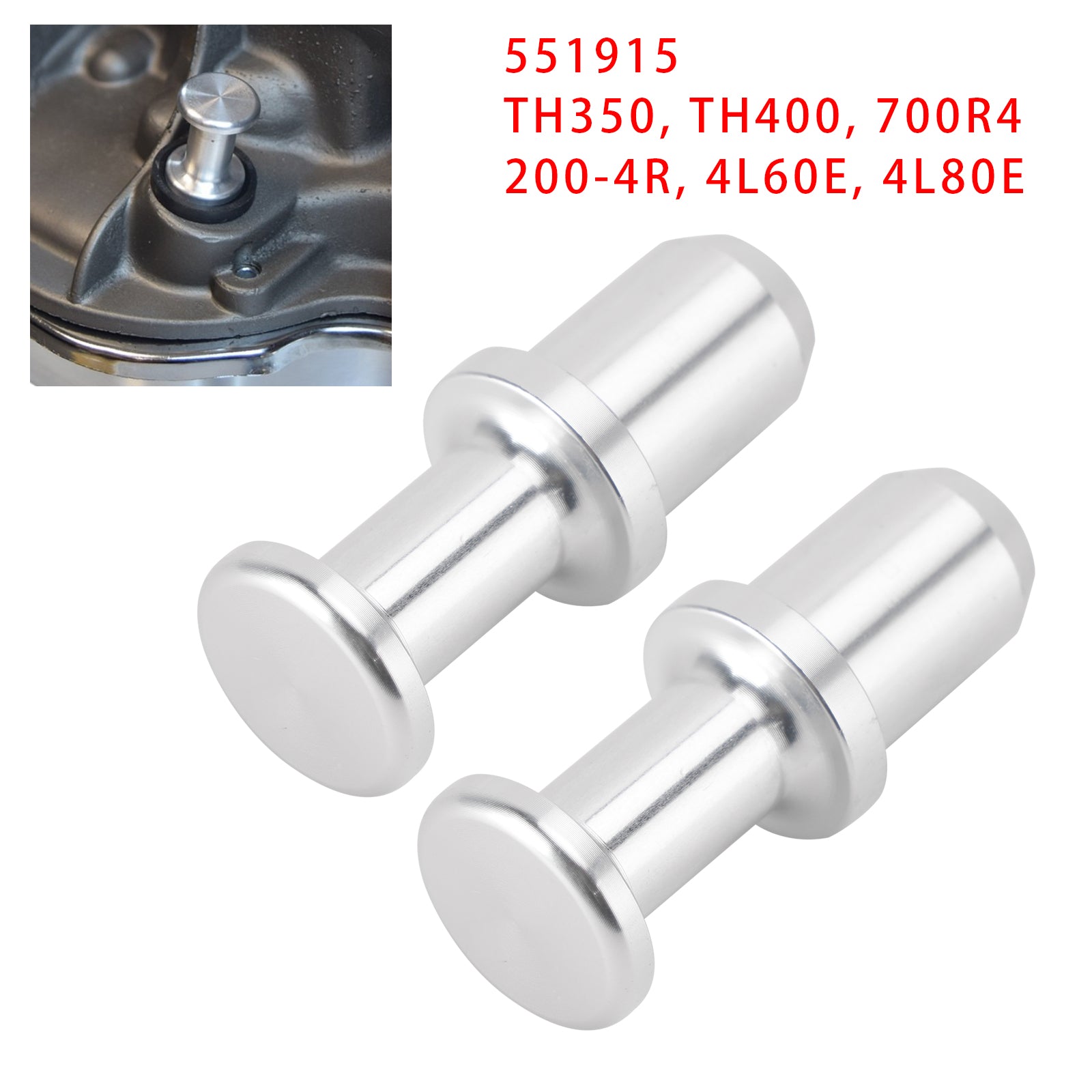 551915 Dipstick Tube Plug Seal For GM TH350 TH400 700R4 4L60E 4L80E0 0.6” 2PCS