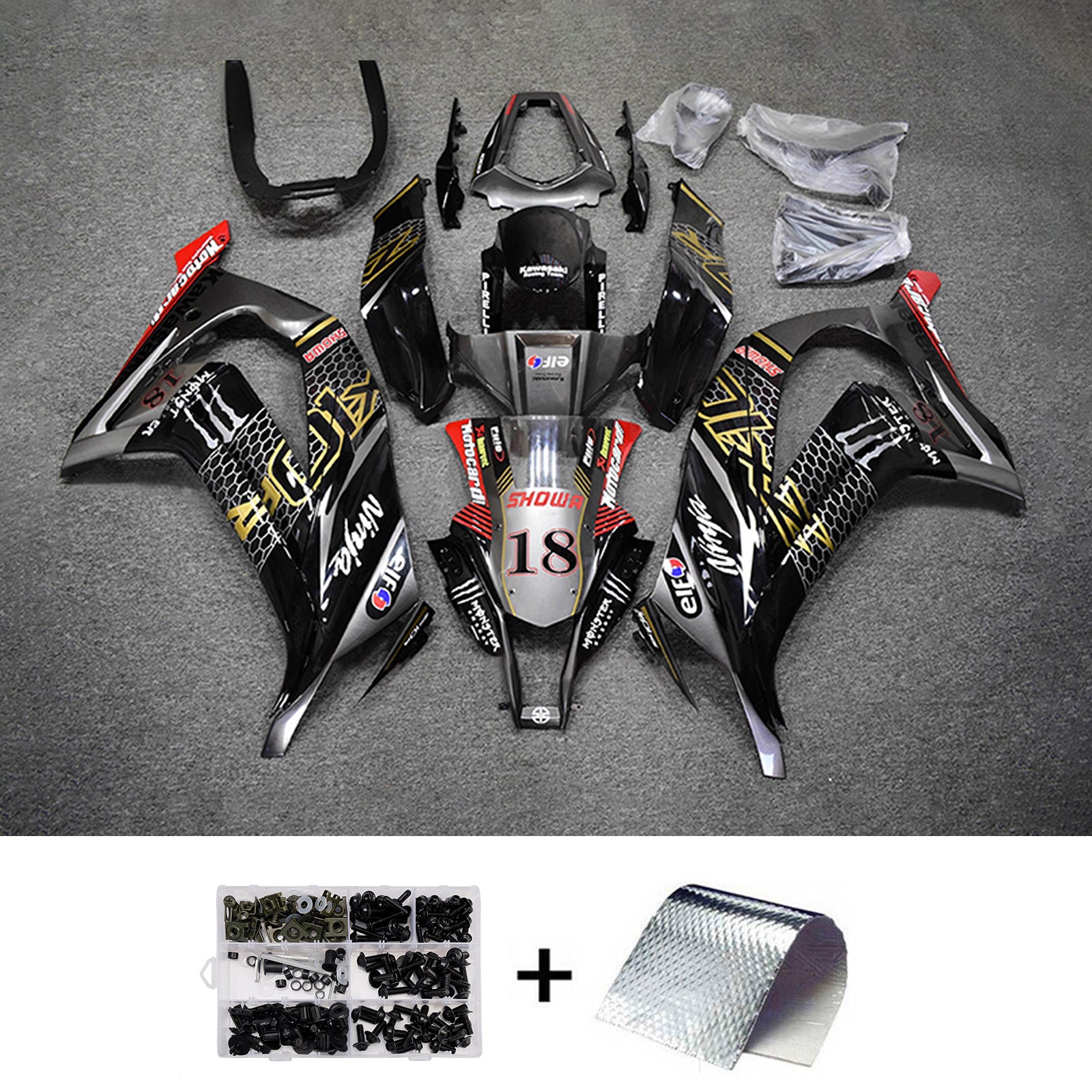 Kit carena iniezione carrozzeria in plastica ABS adatta per Kawasaki ZX10R 2011-2015