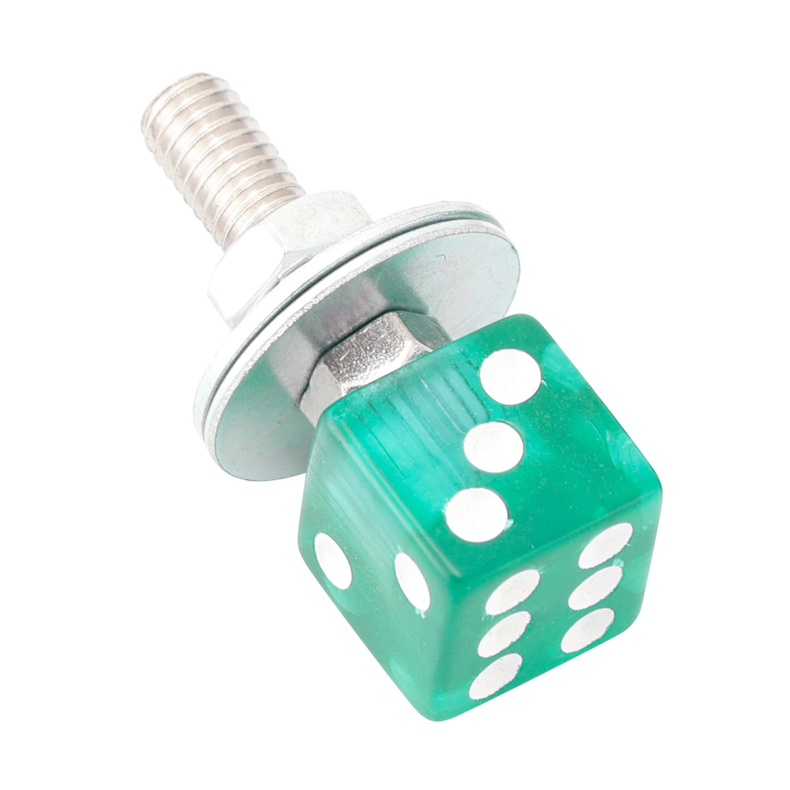 2x Custom DICE License Plate Bolt Screw Green Plastic Motorcycle Chopper Bobber