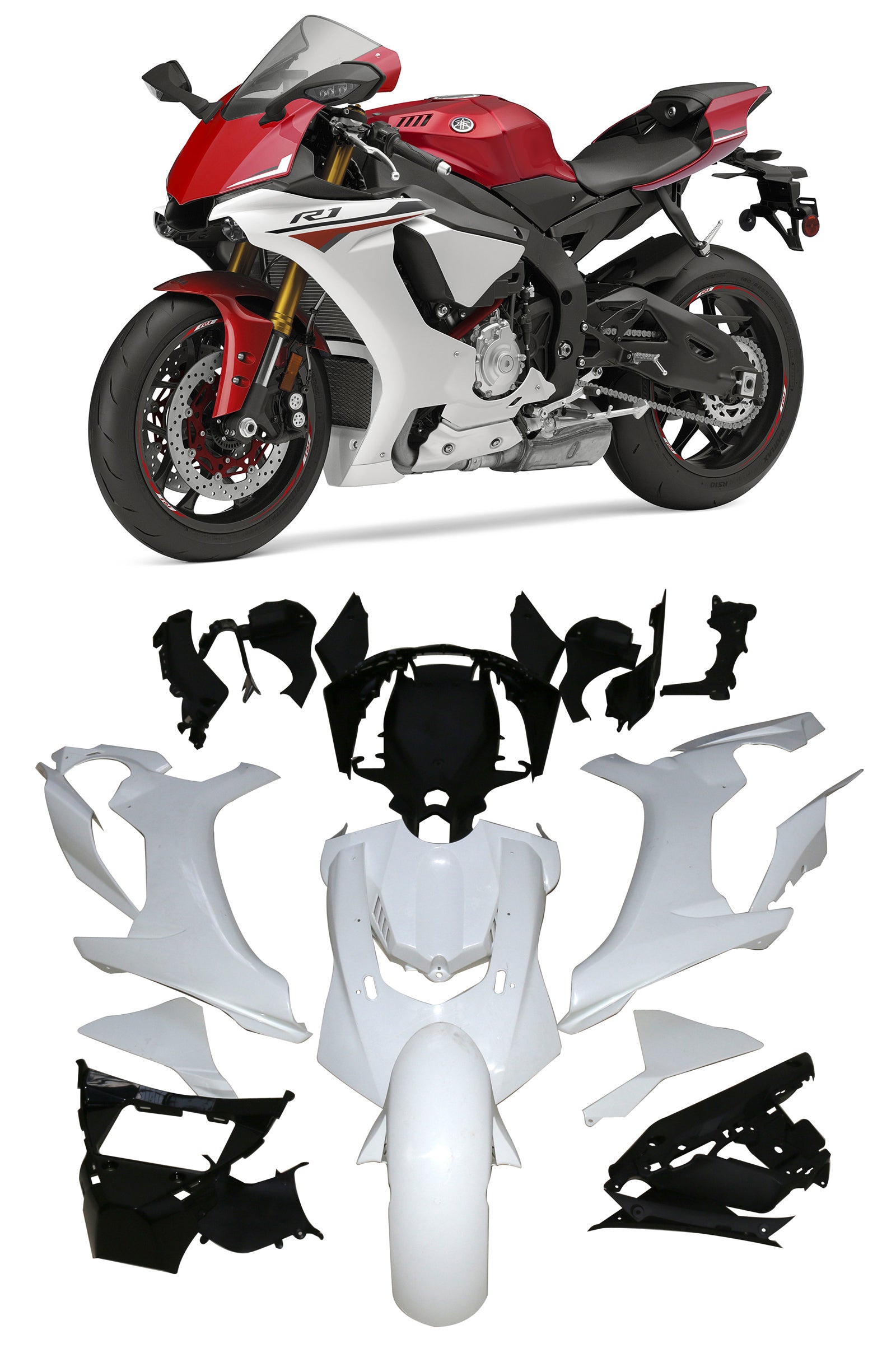 2015-2019 Yamaha YZF 1000 R1 Kit de carénage d'injection Amotopart carrosserie plastique ABS #1