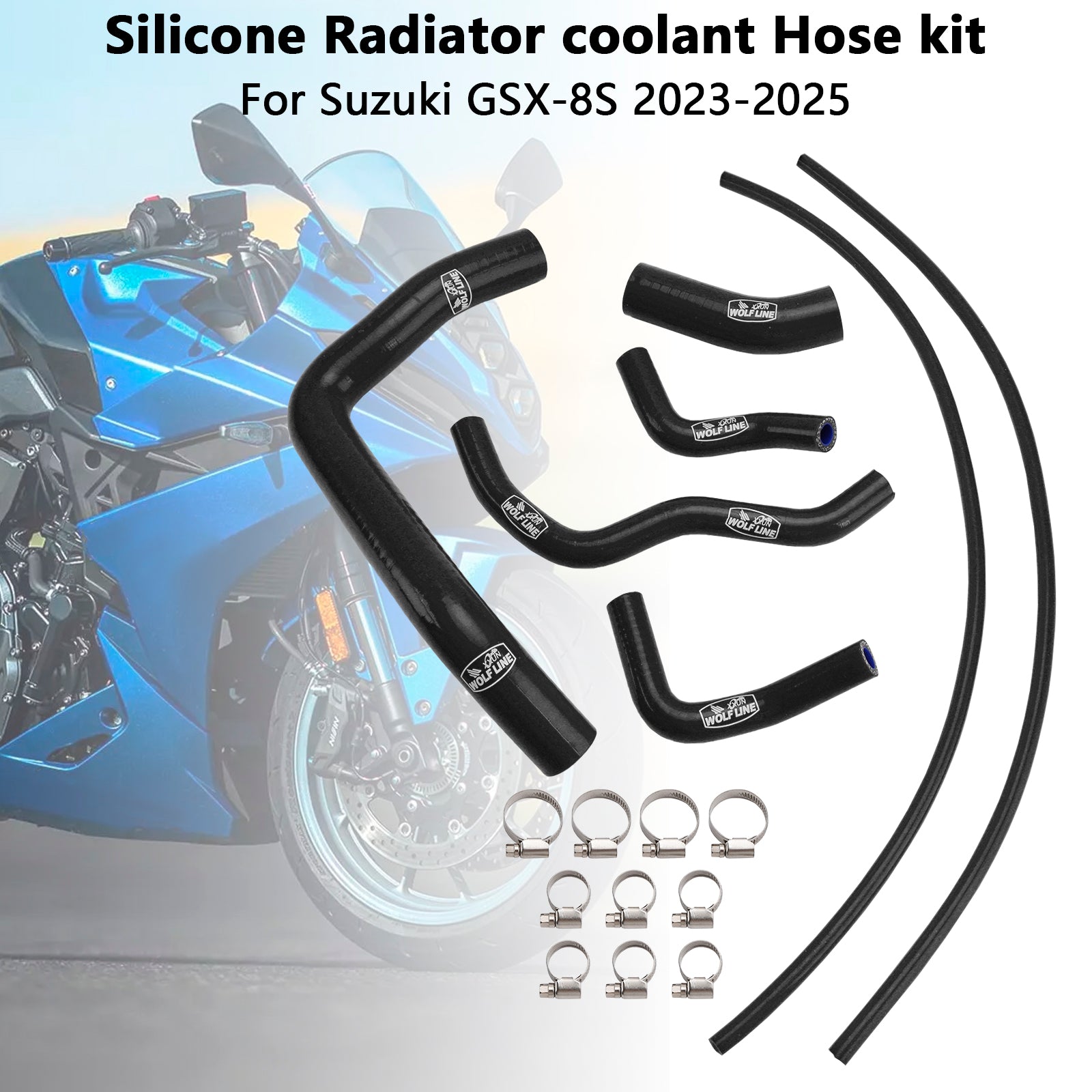 2023-2025 Suzuki GSX-8S Silicone Radiator coolant Hose